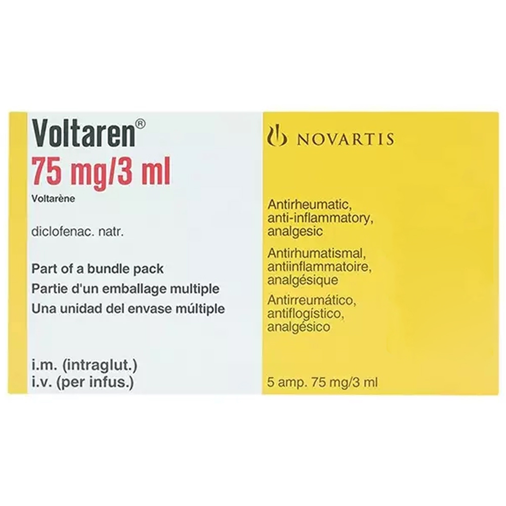 Dung dịch tiêm Voltaren 75mg/3ml Novartis kháng viêm, giảm đau (5 ống x 5ml)