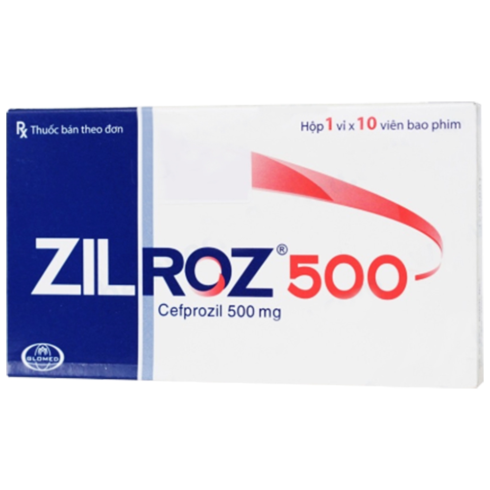 Thuốc Zilroz 500 Glomed điều trị các nhiễm khuẩn từ nhẹ đến vừa (1 vỉ x 10 viên)