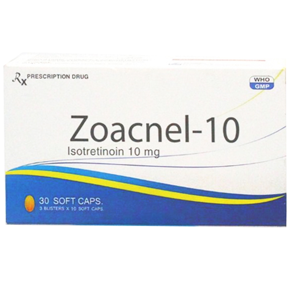 Thuốc Zoacnel-10 DaviPharm điều trị bệnh trứng cá (3 vỉ x 10 viên)