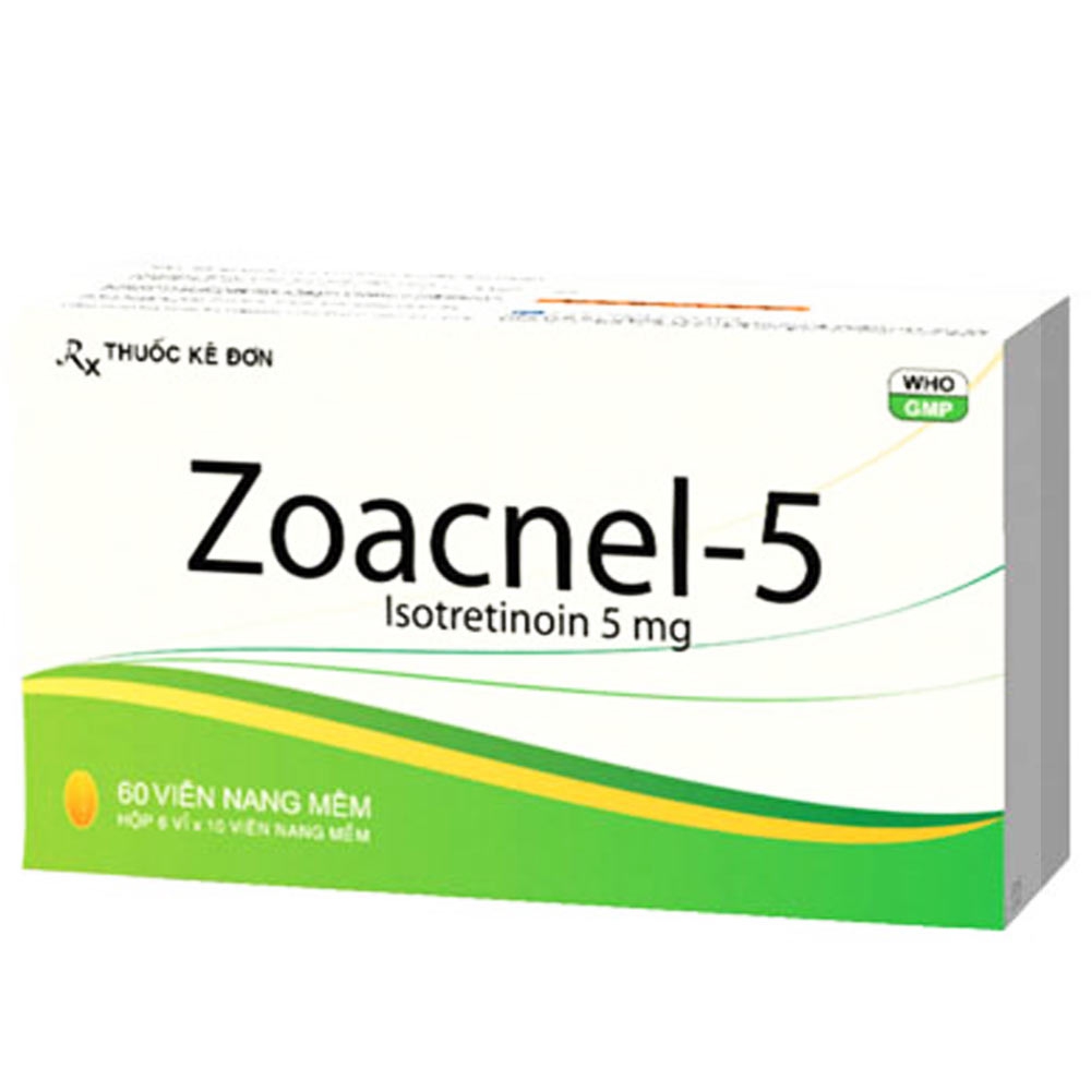 Thuốc Zoacnel 5mg Davi hỗ trợ điều trị mụn trứng cá nặng (60 viên)