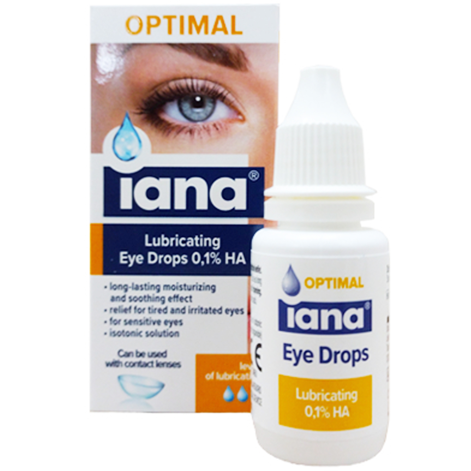 Hình ảnh Dung dịch nhỏ mắt IANA 0,1% Optimal giảm các triệu chứng đau, ngứa, tạo độ ẩm cho mắt khô (10ml)