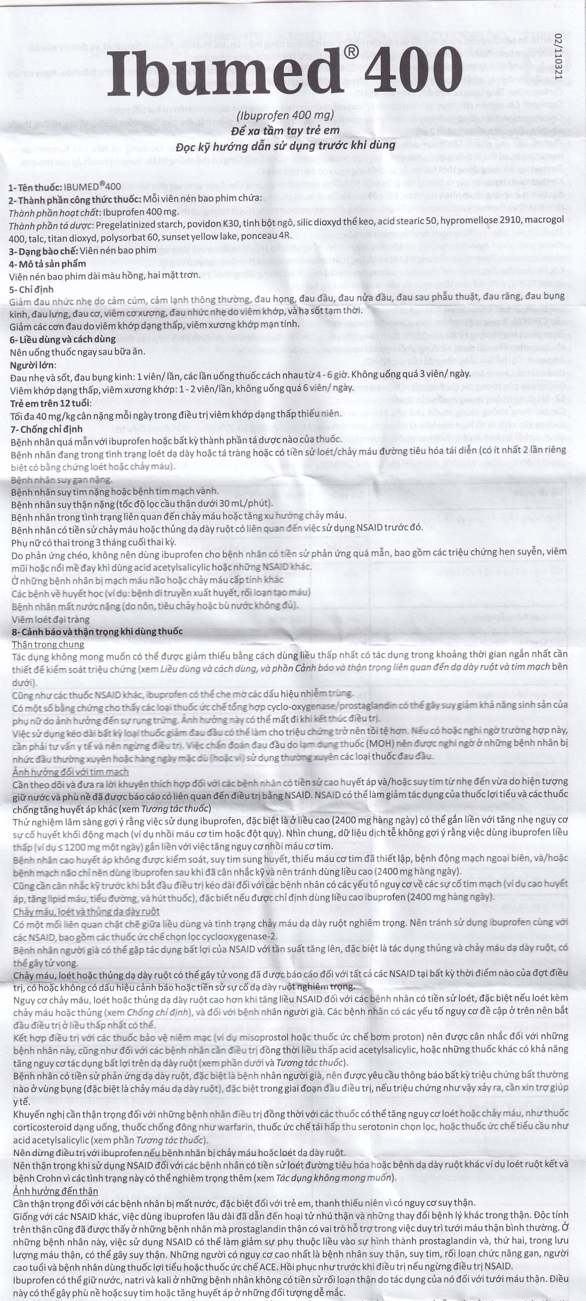 Hình ảnh Thuốc Ibumed 400 Glomed giảm đau do cảm cúm, cảm lạnh, viêm khớp dạng thấp (10 vỉ x 10 viên)