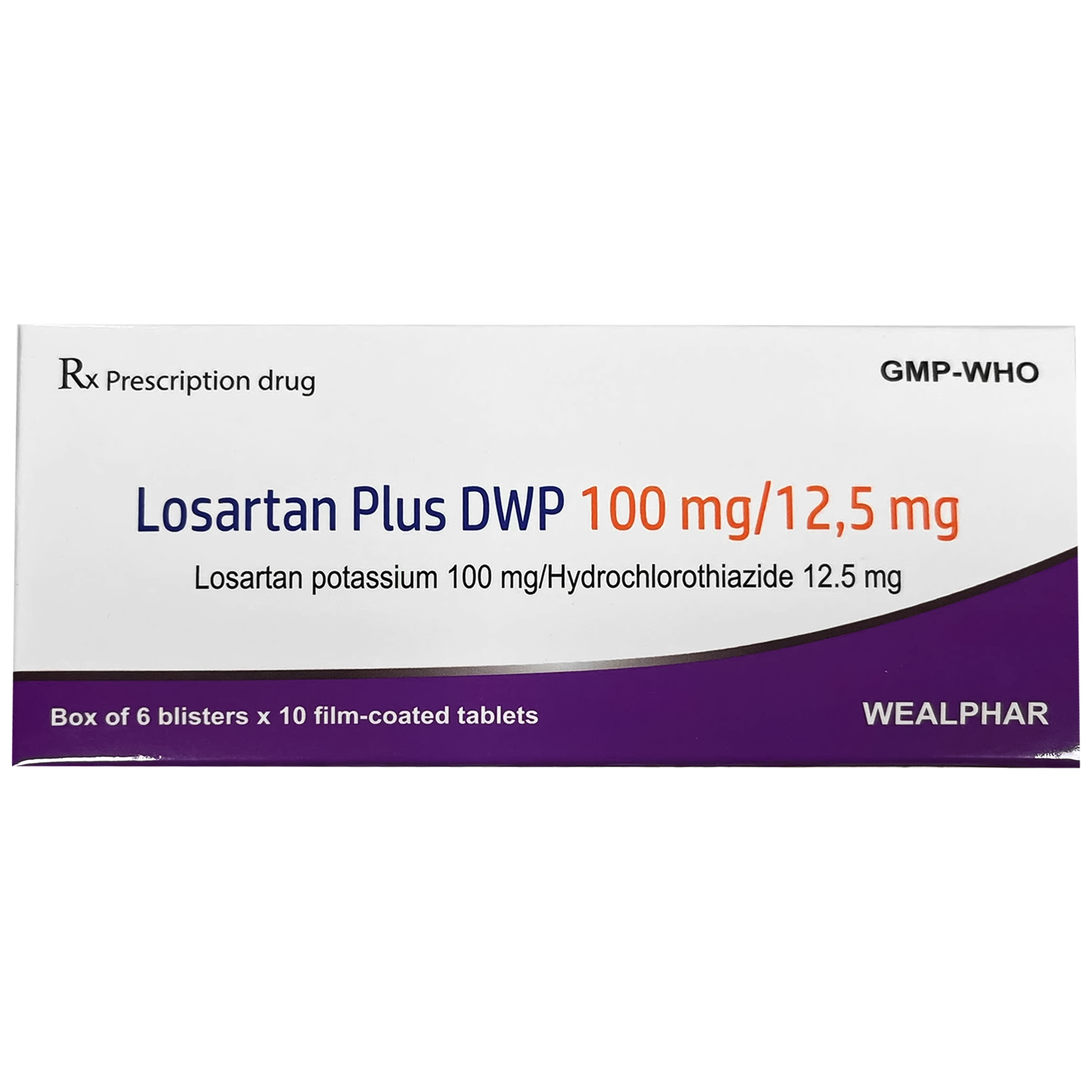 Hình ảnh Thuốc Losartan Plus 100mg/12.5mg điều trị cao huyết áp (6 vỉ x 10 viên)
