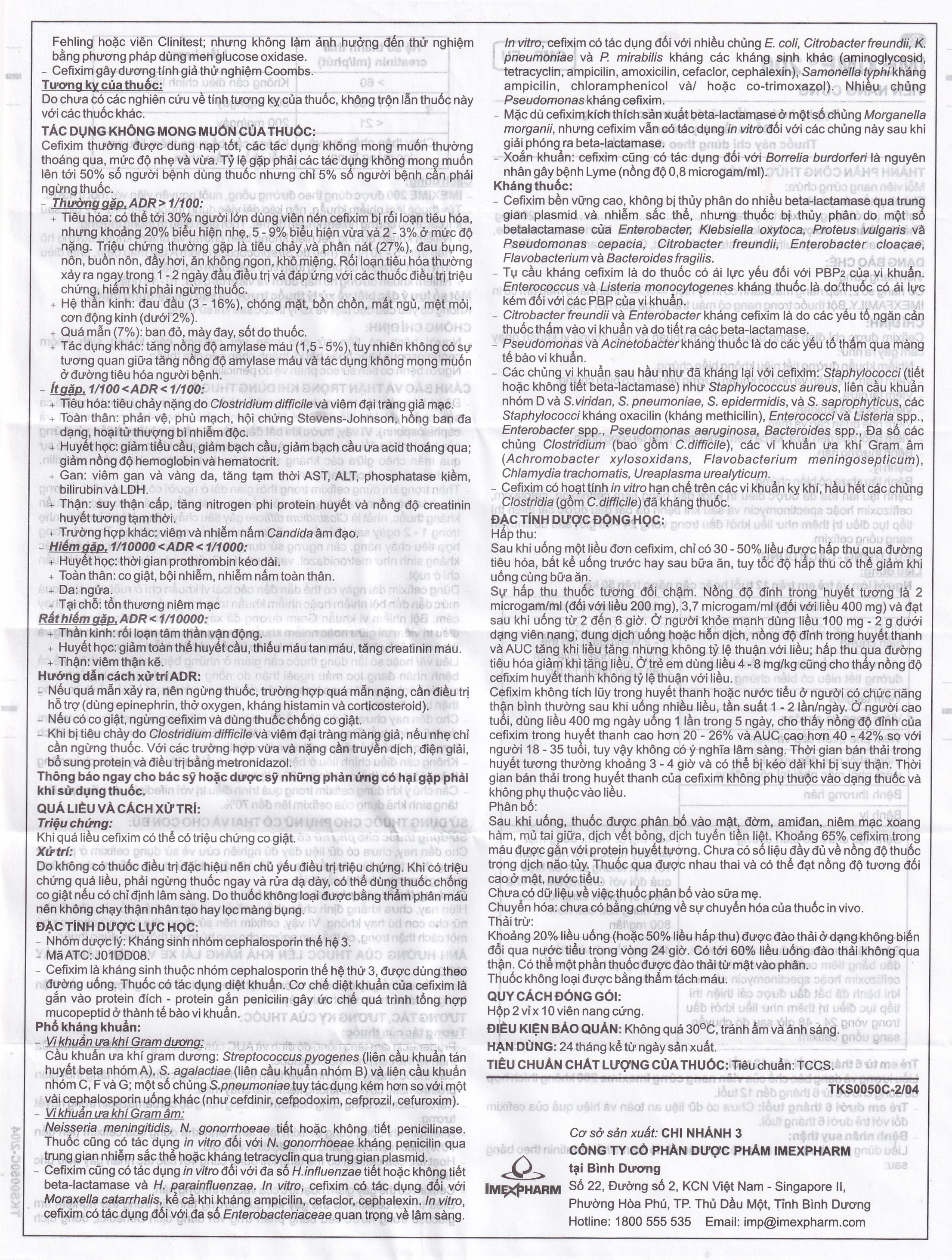 Hình ảnh Thuốc Imexime 200 Imexpharm điều trị nhiễm khuẩn đường tiết niệu, viêm thận - bể thận (2 vỉ x 10 viên)