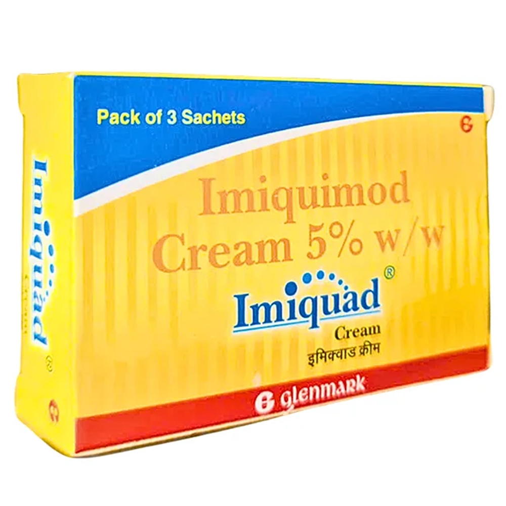 Hình ảnh Kem bôi da Imiquad Cream 5% Glenmark điều trị mụn cóc (3 gói)
