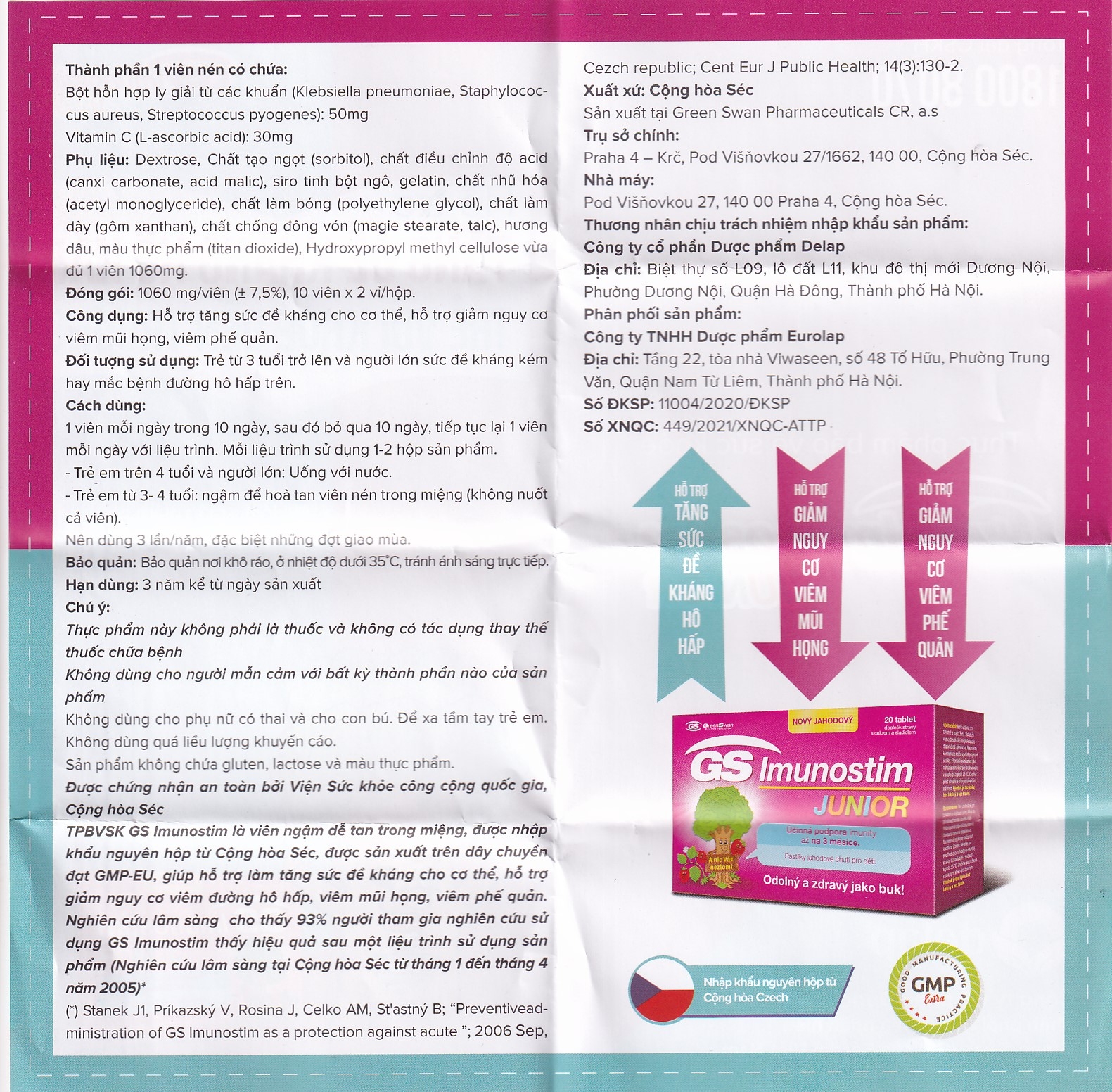 Hình ảnh Viên ngậm GS Imunostim Junior tăng cường chức năng hệ miễn dịch (2 vỉ x 10 viên)