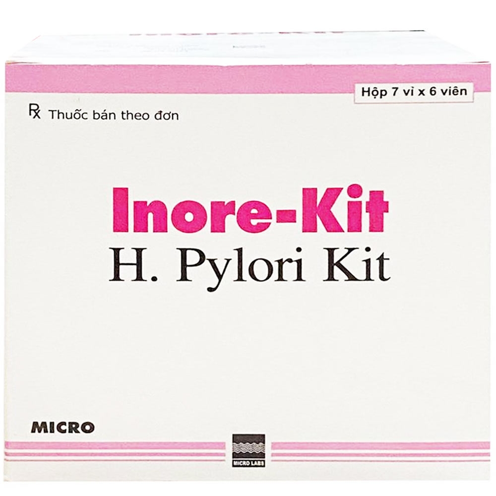Hình ảnh Thuốc Inore-Kit H. Pylori Kit Micro điều trị viêm dạ dày mãn tính, loét dạ dày và tá tràng (7 vỉ x 6 viên)