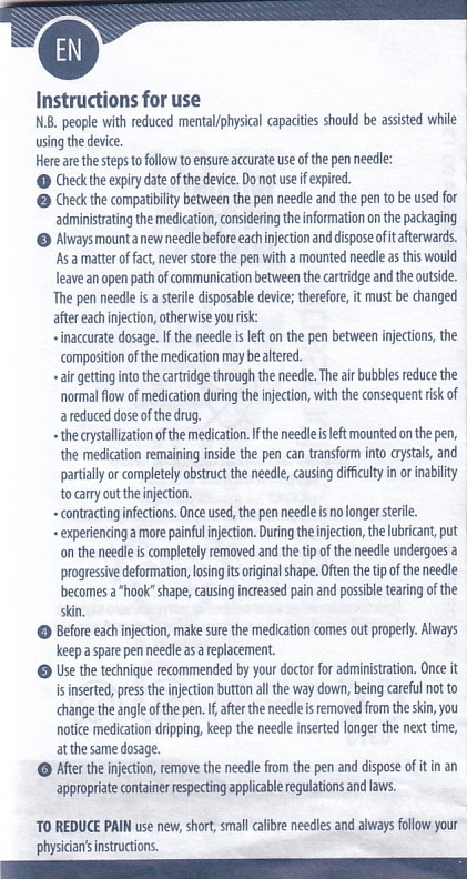 Hình ảnh Đầu kim tiểu đường PIC Insupen Original dùng để gắn vào đầu bút tiêm Insulin (100 Cái)