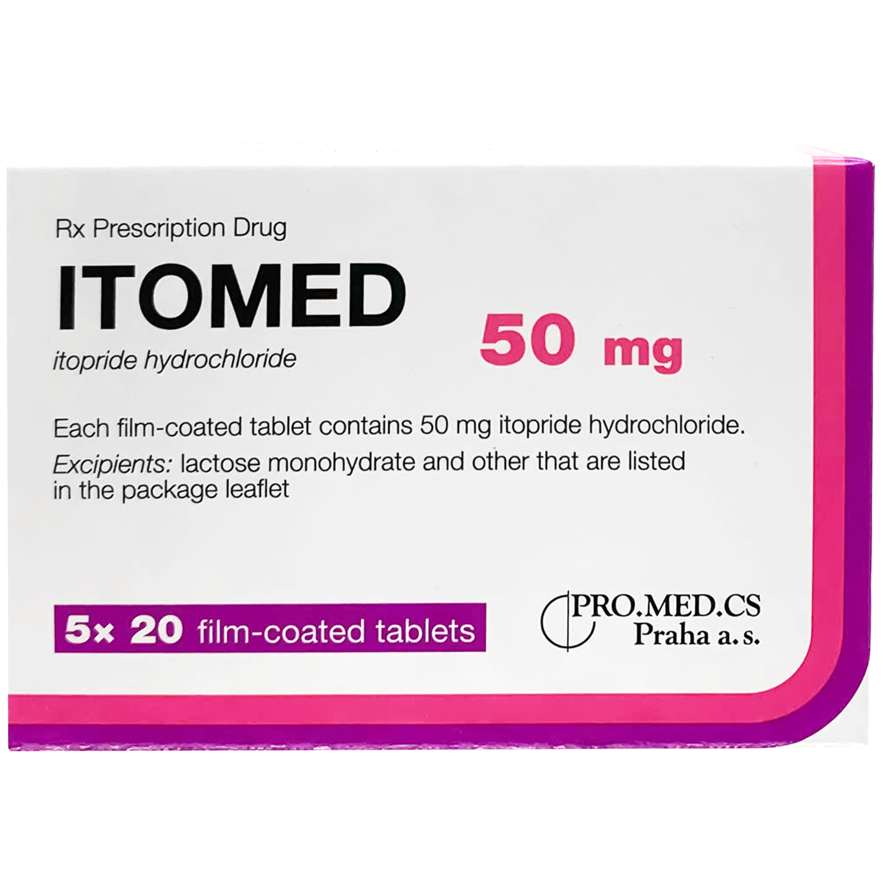 Hình ảnh Thuốc Itomed 50mg Pro.Med điều trị các triệu chứng tiêu hóa dành cho người lớn (5 vỉ x 20 viên)