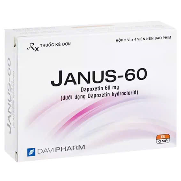 Hình ảnh Thuốc Janus 60mg Davipharm điều trị xuất tinh sớm ở nam giới từ 18 - 64 tuổi (2 vỉ x 4 viên)