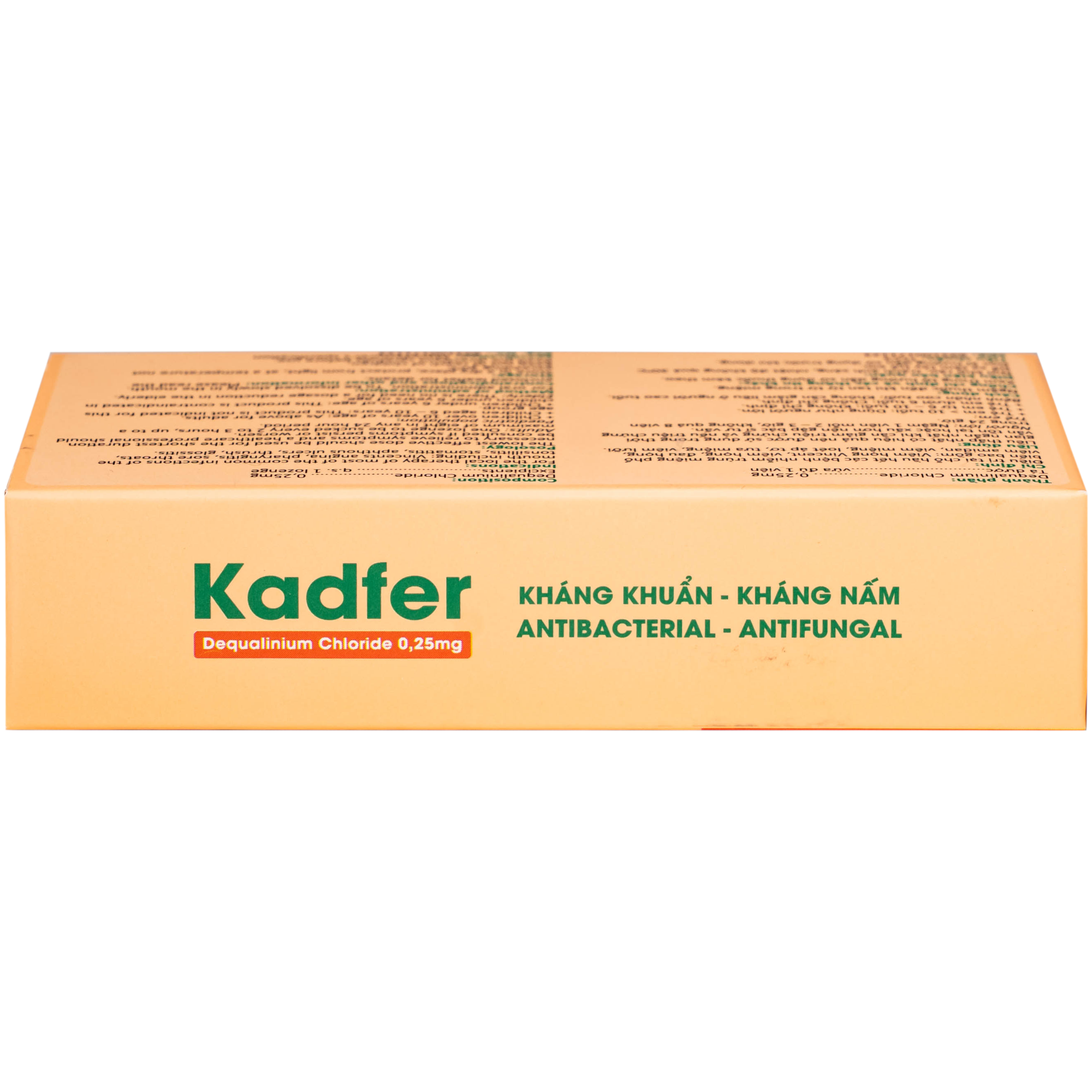Hình ảnh Viên ngậm Kadfer 0.25 Enlie điều trị viêm họng, đau vùng họng, viêm amidan, viêm lưỡi hay viêm miệng hoặc loét áp tơ hay tưa miệng ( 3 vỉ x 8 viên)