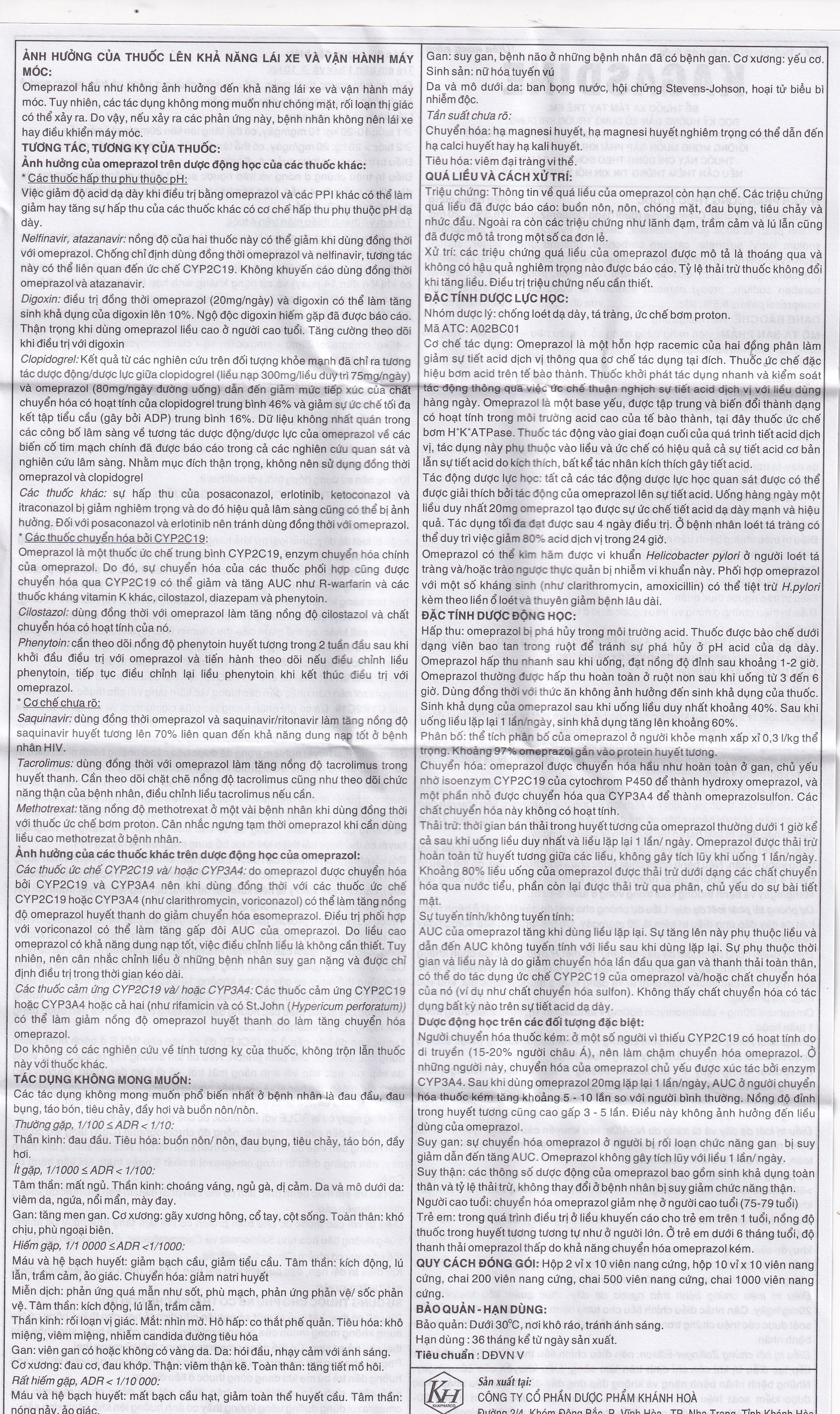 Hình ảnh Viên nang Kagasdine 20mg Khapharco điều trị loét dạ dày, tá tràng (10 vỉ x 10 viên)