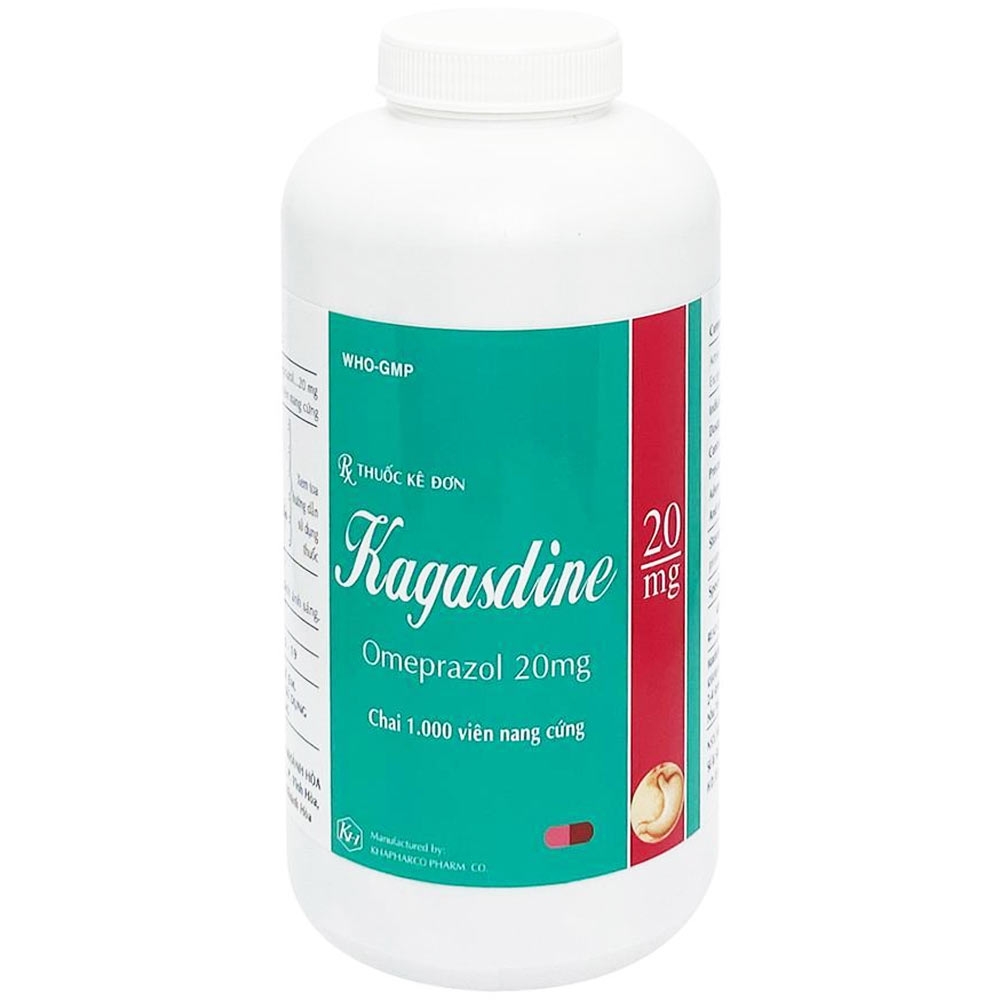 Hình ảnh Thuốc Kagasdine 20mg Khapharco điều trị loét dạ dày, loét tá tràng, trào ngược dịch dạ dày – thực quản (1000 viên)