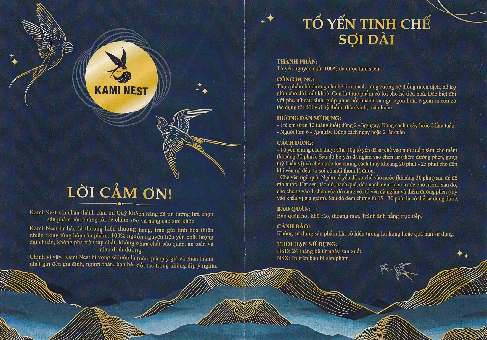 Hình ảnh Tổ yến tinh chế sợi dài Kami Nest bổ dưỡng cho hệ tim mạch, tăng cường hệ thống miễn dịch (100g)