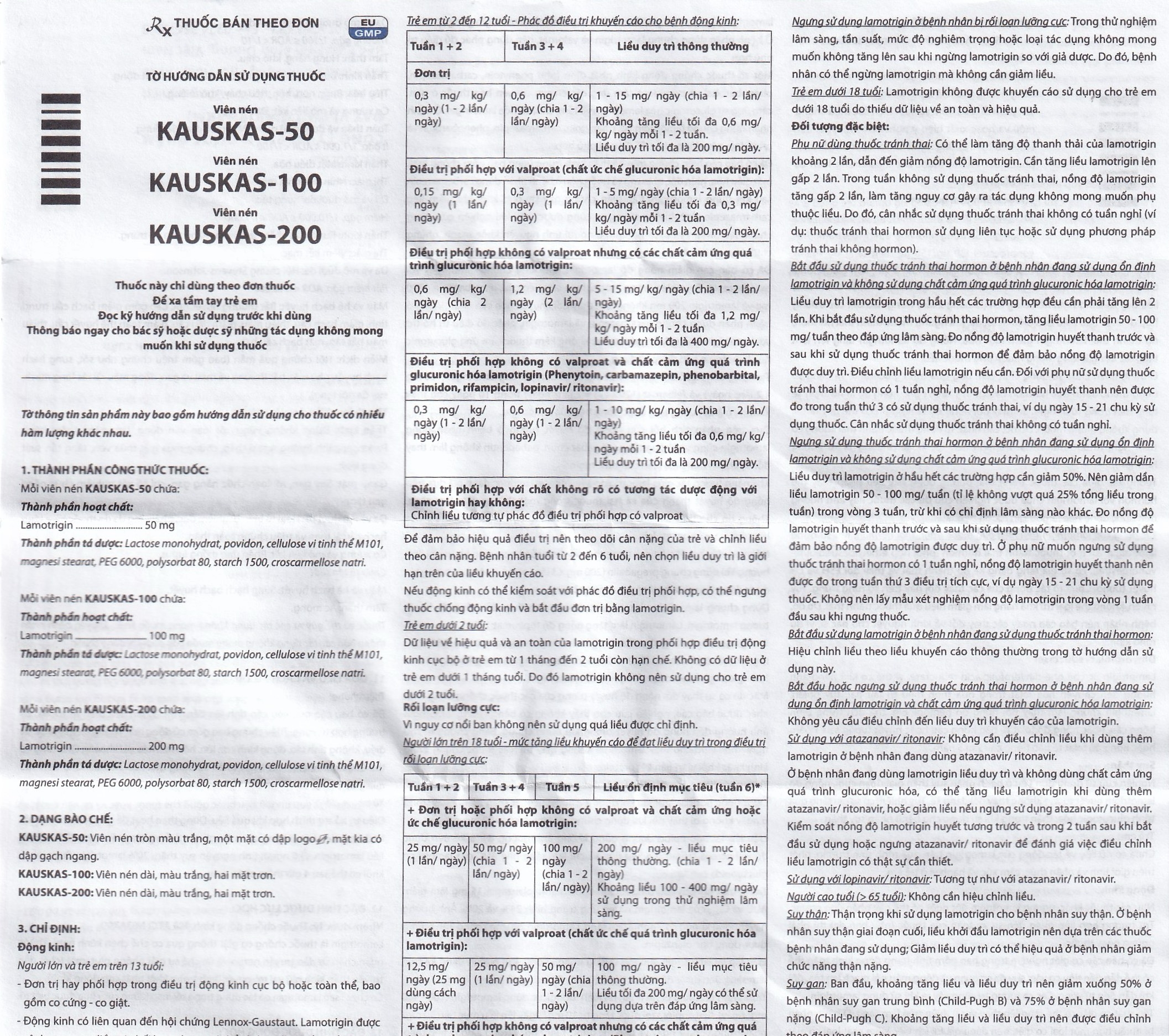 Hình ảnh Thuốc Kauskas-100mg Davipharm điều trị động kinh và rối loạn lưỡng cực (3 vỉ x 10 viên)