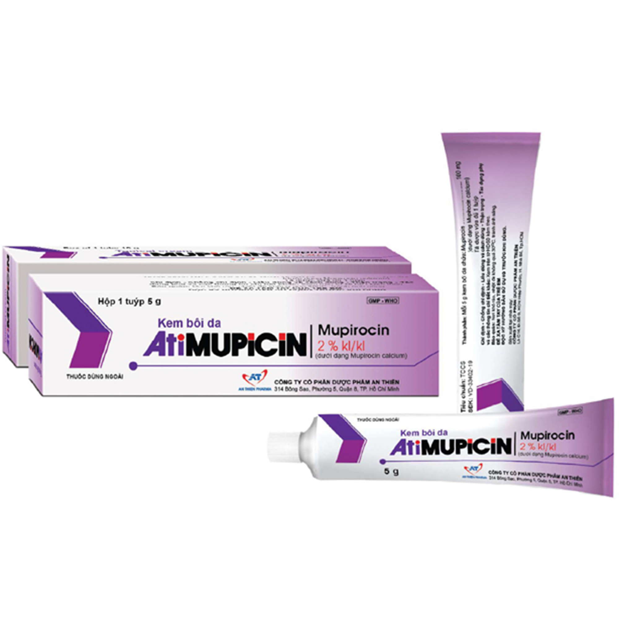 Hình ảnh Kem bôi da AtiMupicin An Thiên điều trị chốc lở, viêm nang lông (5g)