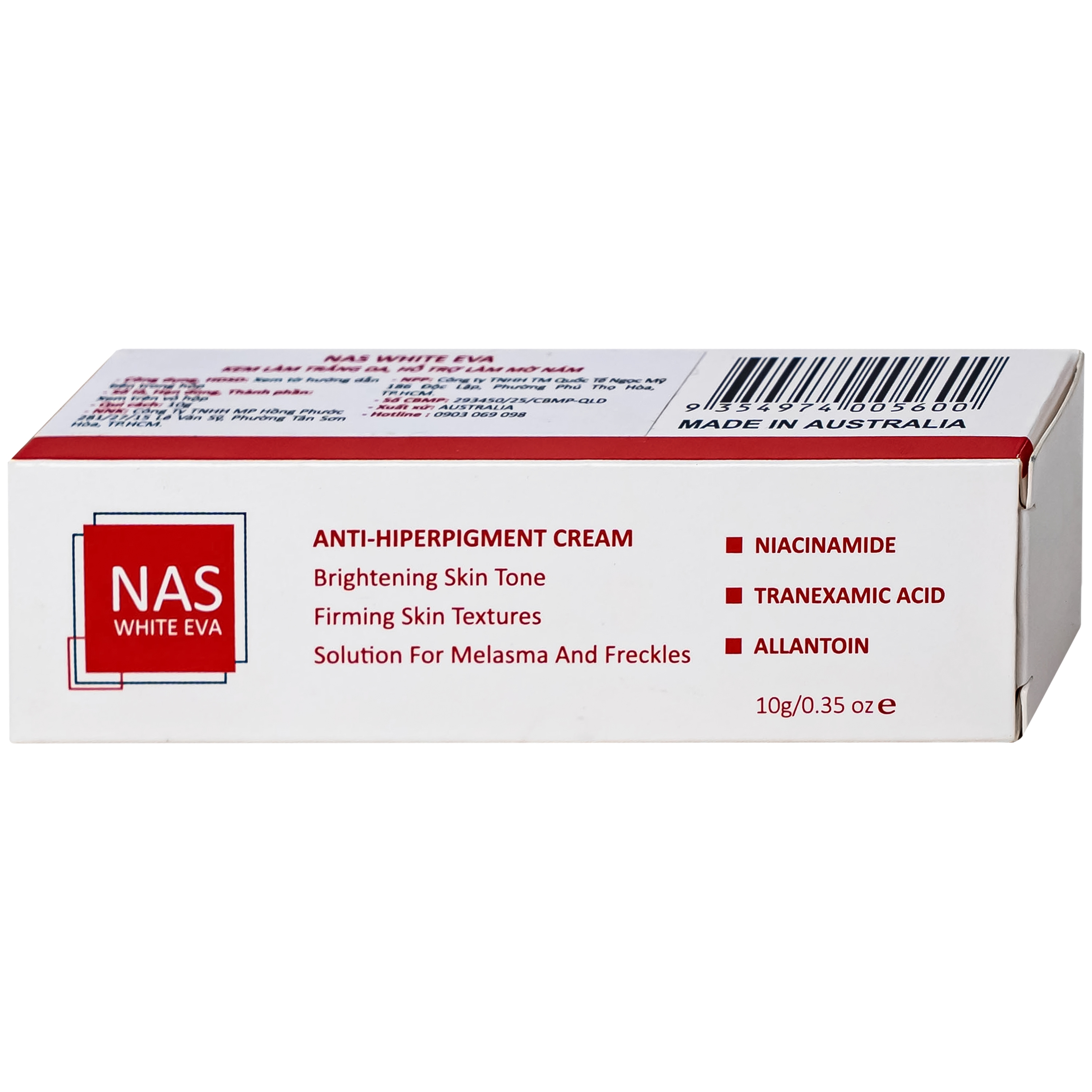 Hình ảnh Kem bôi dưỡng trắng, làm mờ nám Nas White Eva (Hộp 10g)