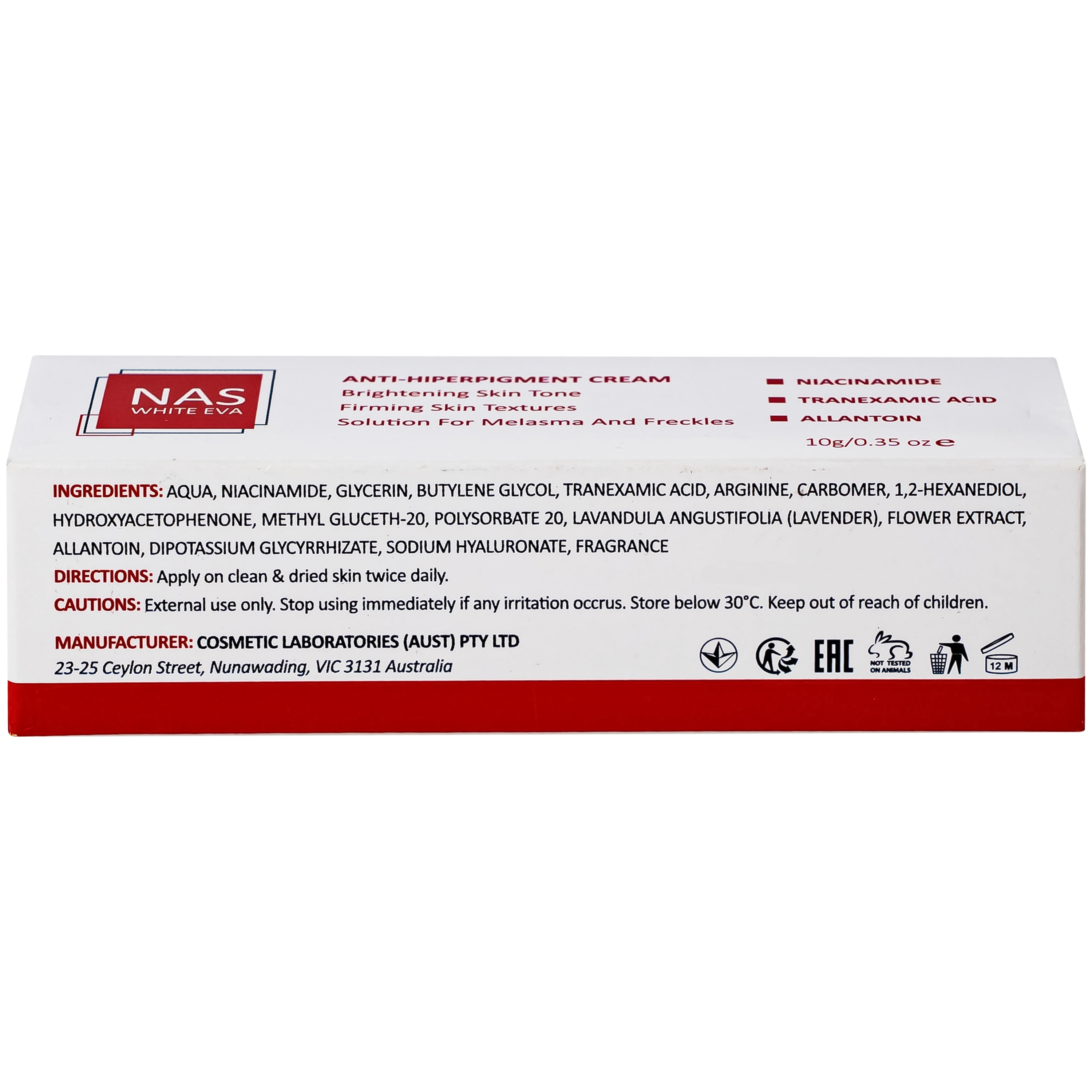 Hình ảnh Kem bôi dưỡng trắng, làm mờ nám Nas White Eva (Hộp 10g)