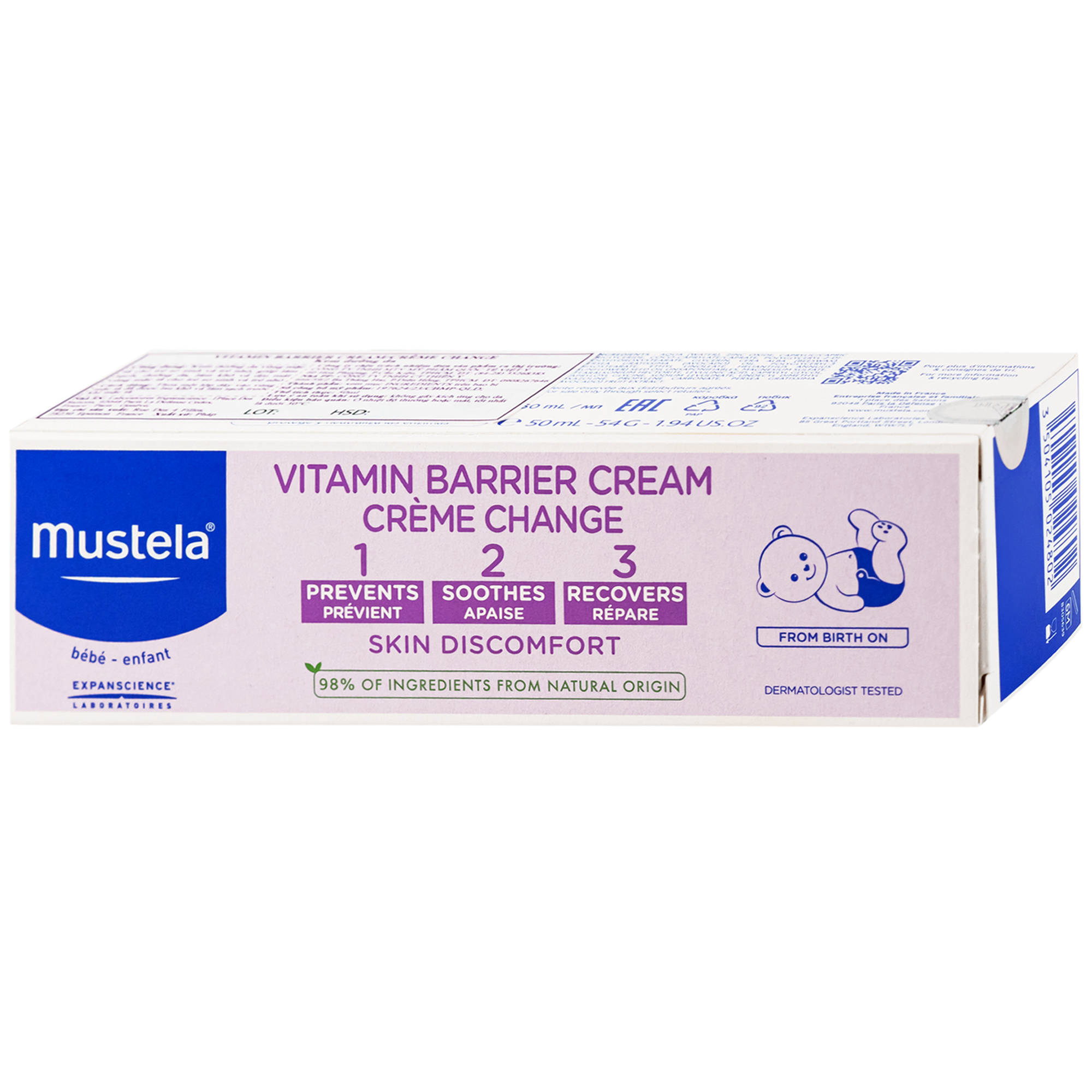 Hình ảnh Kem bôi hăm tã Mustela Vitamin Barrier Cream Change (50ml)