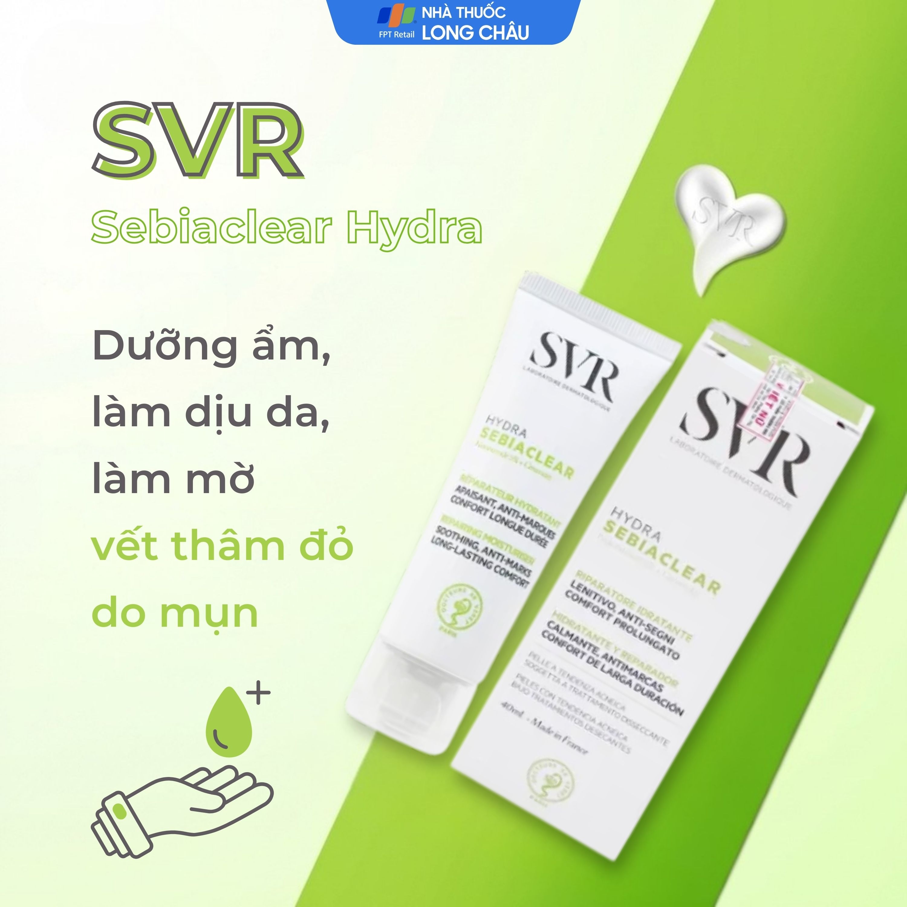Hình ảnh Kem bôi SVR Sebiaclear Hydra dưỡng ẩm cho da dầu mụn (40ml)