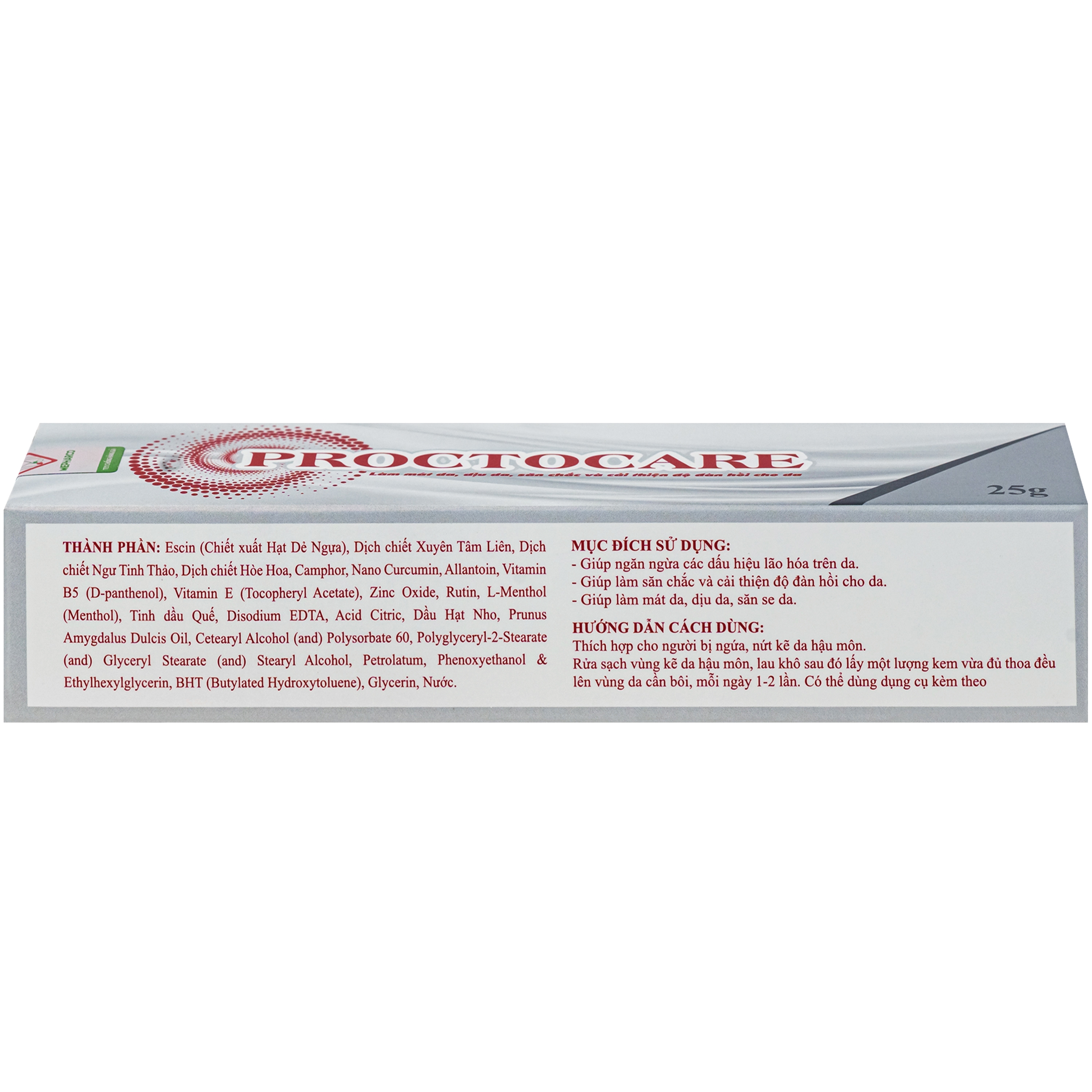Hình ảnh Kem bôi trĩ Proctocare Mepharco hỗ trợ điều trị trĩ, nứt hậu môn, co búi trĩ (25g)