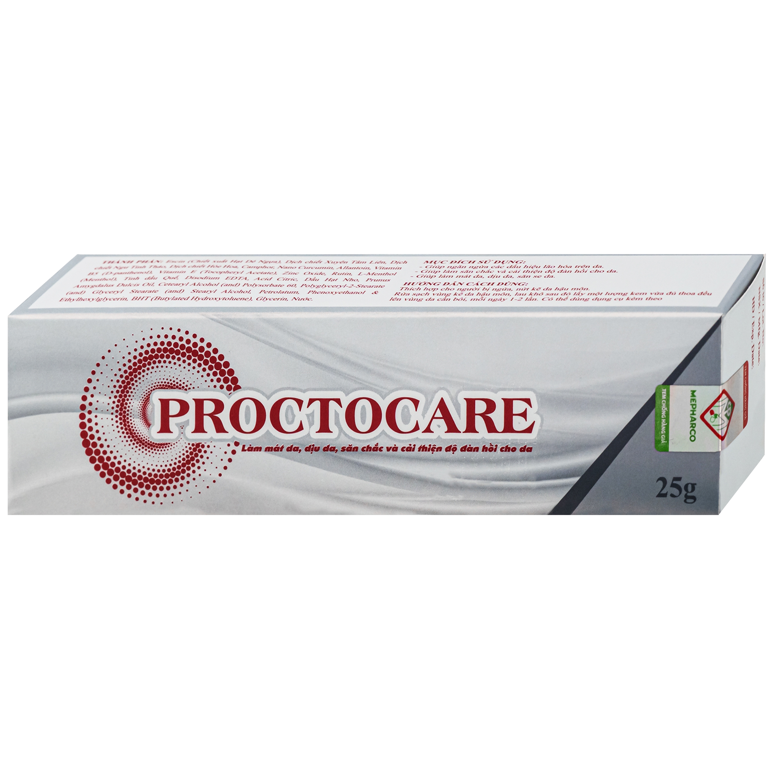 Hình ảnh Kem bôi trĩ Proctocare Mepharco hỗ trợ điều trị trĩ, nứt hậu môn, co búi trĩ (25g)