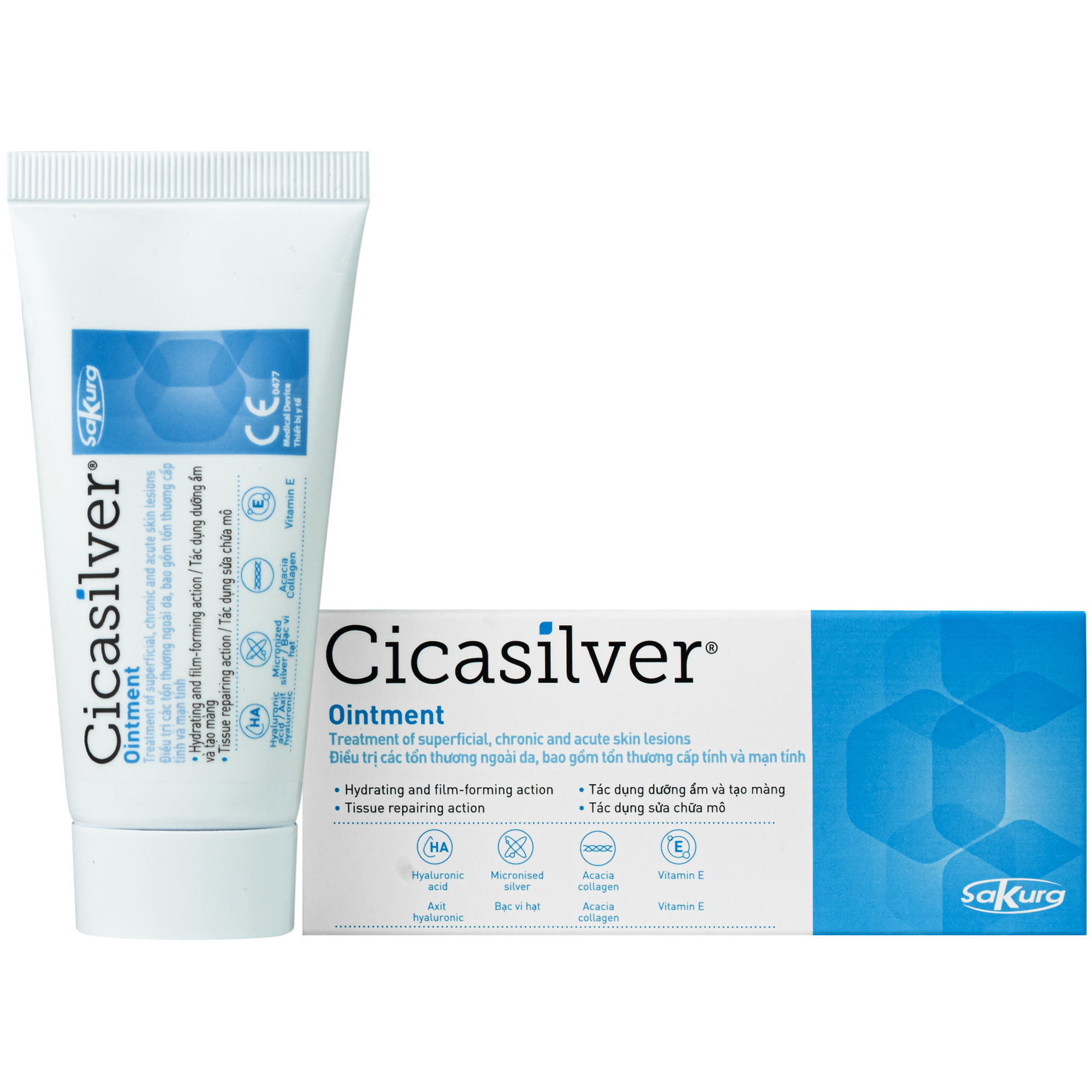 Hình ảnh Kem bôi vết thương Cicasilver Ointment 50ml hỗ trợ điều trị các vết thương hở cấp và mãn tính