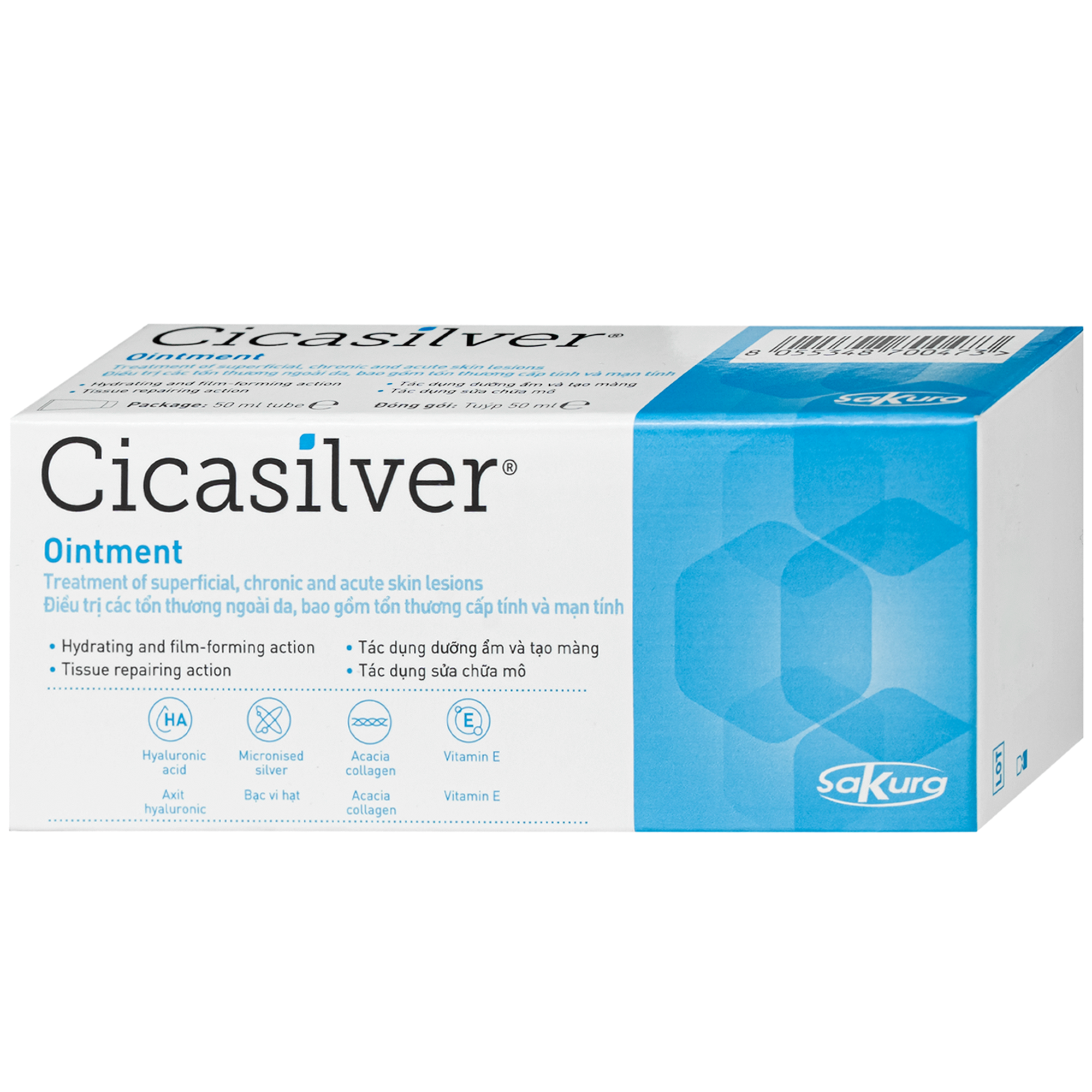 Hình ảnh Kem bôi vết thương Cicasilver Ointment 50ml hỗ trợ điều trị các vết thương hở cấp và mãn tính