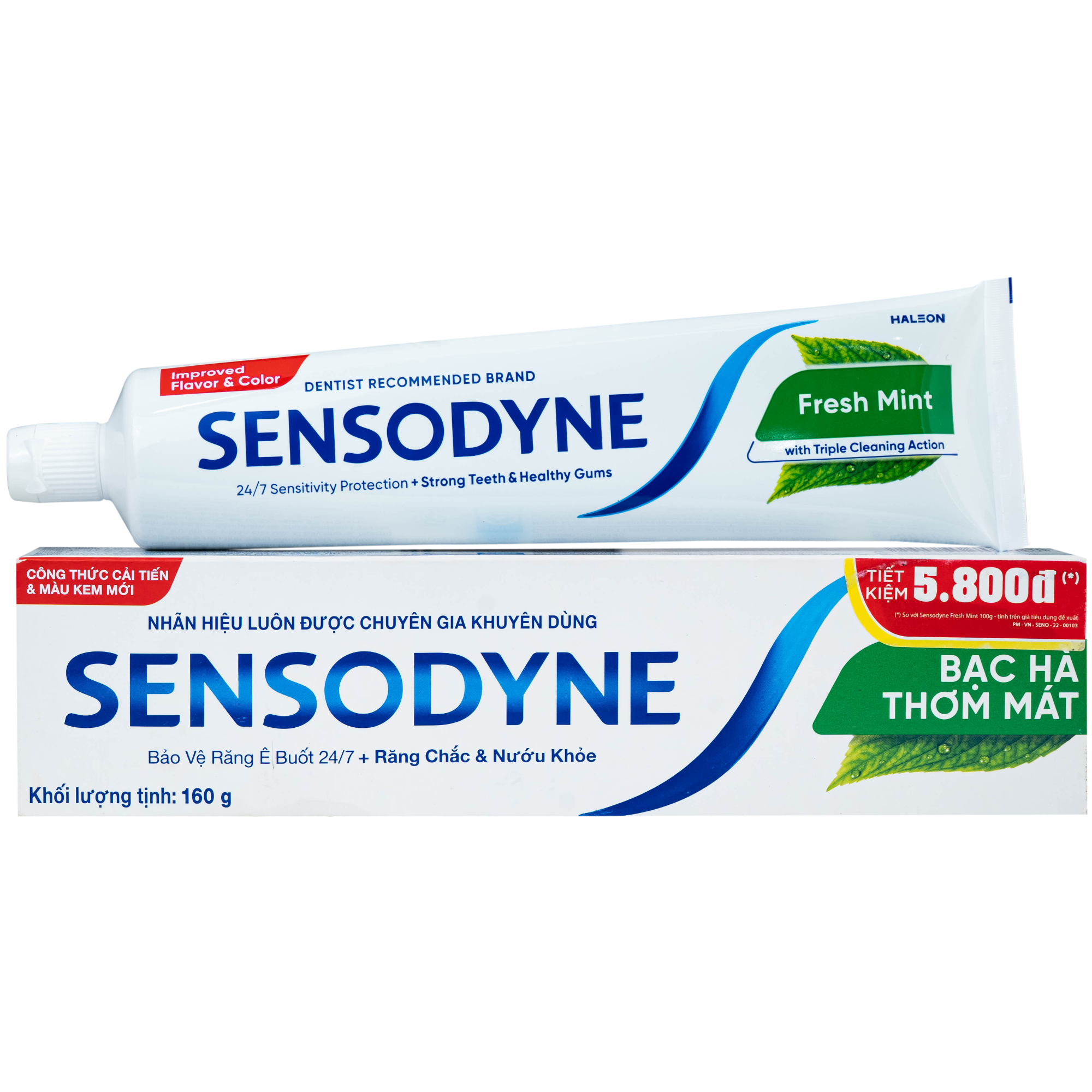 Hình ảnh Kem đánh răng Sensodyne fresh mint bạc hà thơm mát (160g)