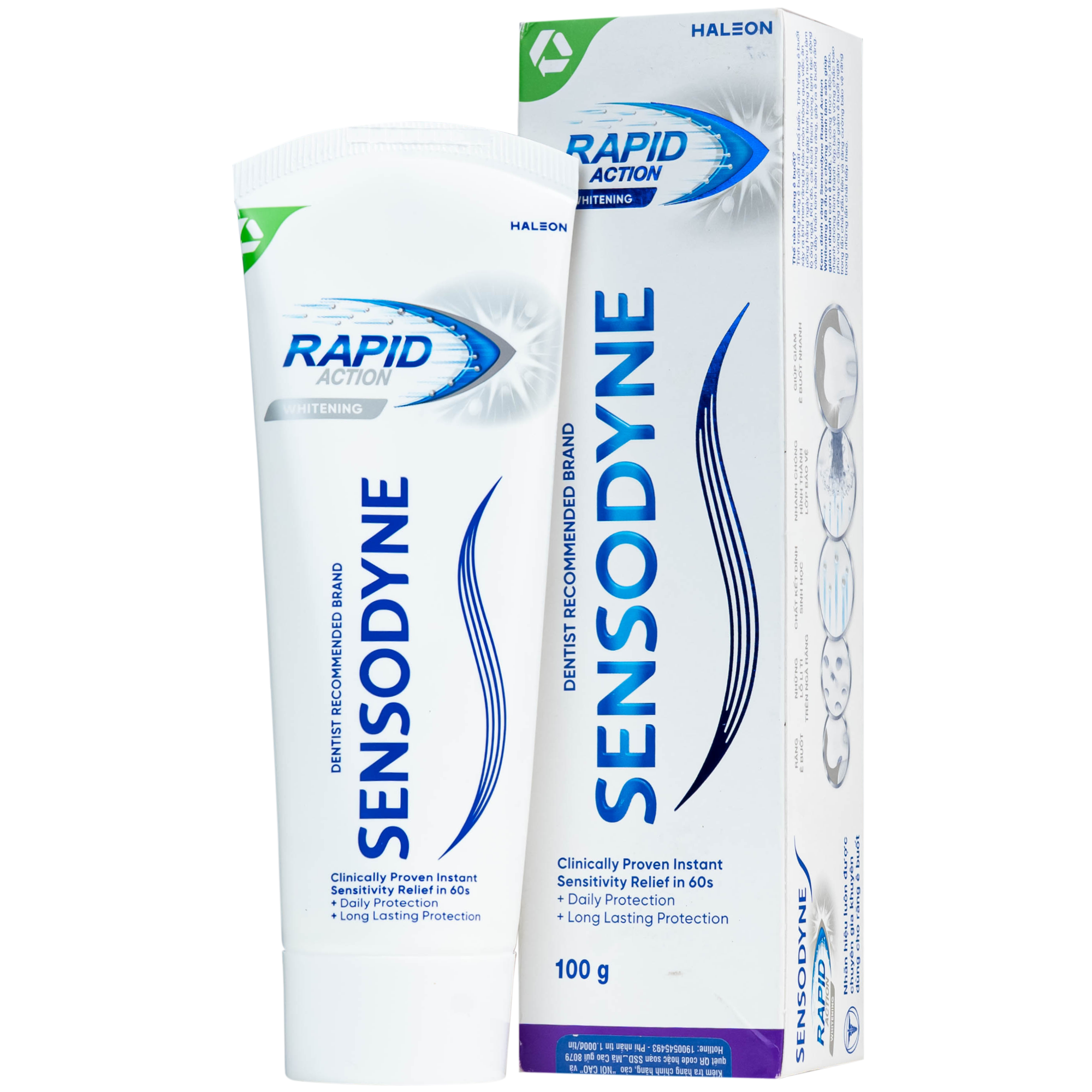 Hình ảnh Kem đánh răng Sensodyne rapid action whitening giúp giảm ê buốt nhanh và làm trắng răng (100g)