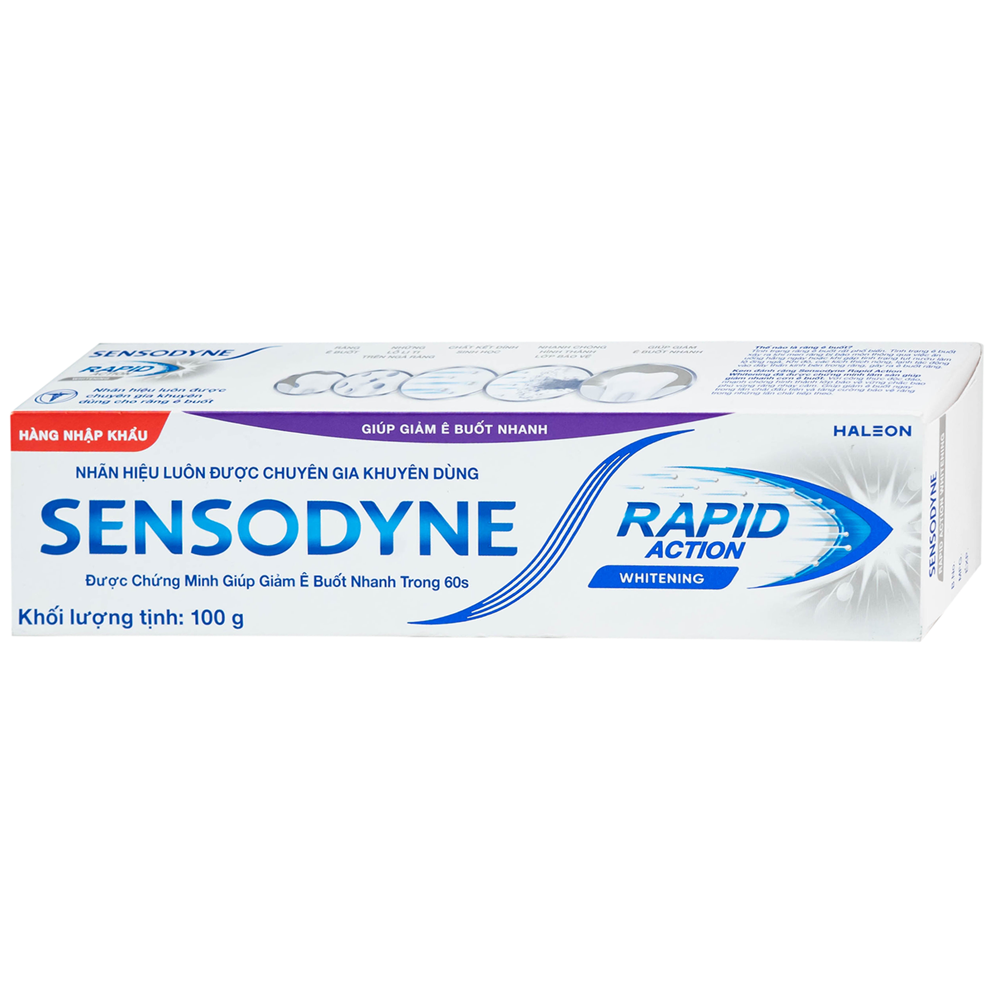 Hình ảnh Kem đánh răng Sensodyne rapid action whitening giúp giảm ê buốt nhanh và làm trắng răng (100g)