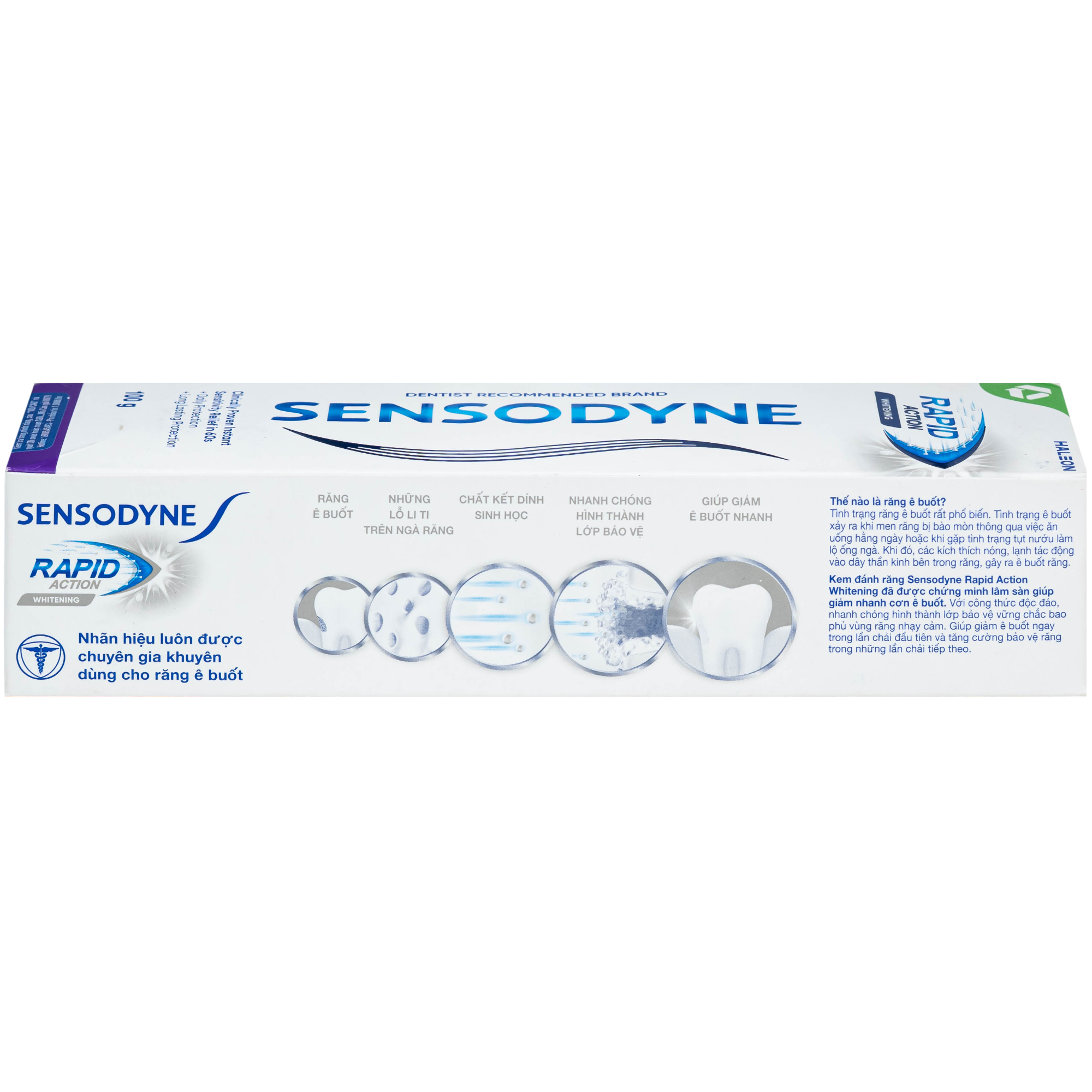 Hình ảnh Kem đánh răng Sensodyne rapid action whitening giúp giảm ê buốt nhanh và làm trắng răng (100g)