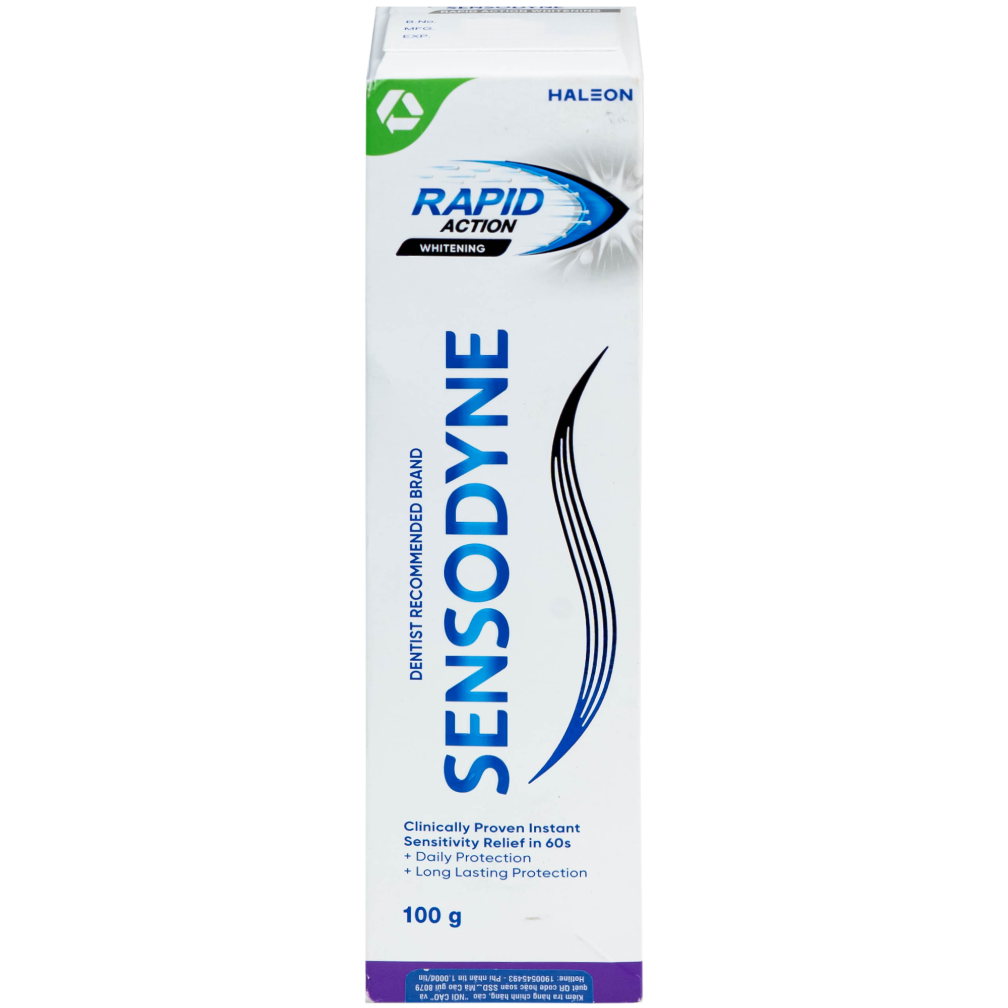 Hình ảnh Kem đánh răng Sensodyne rapid action whitening giúp giảm ê buốt nhanh và làm trắng răng (100g)