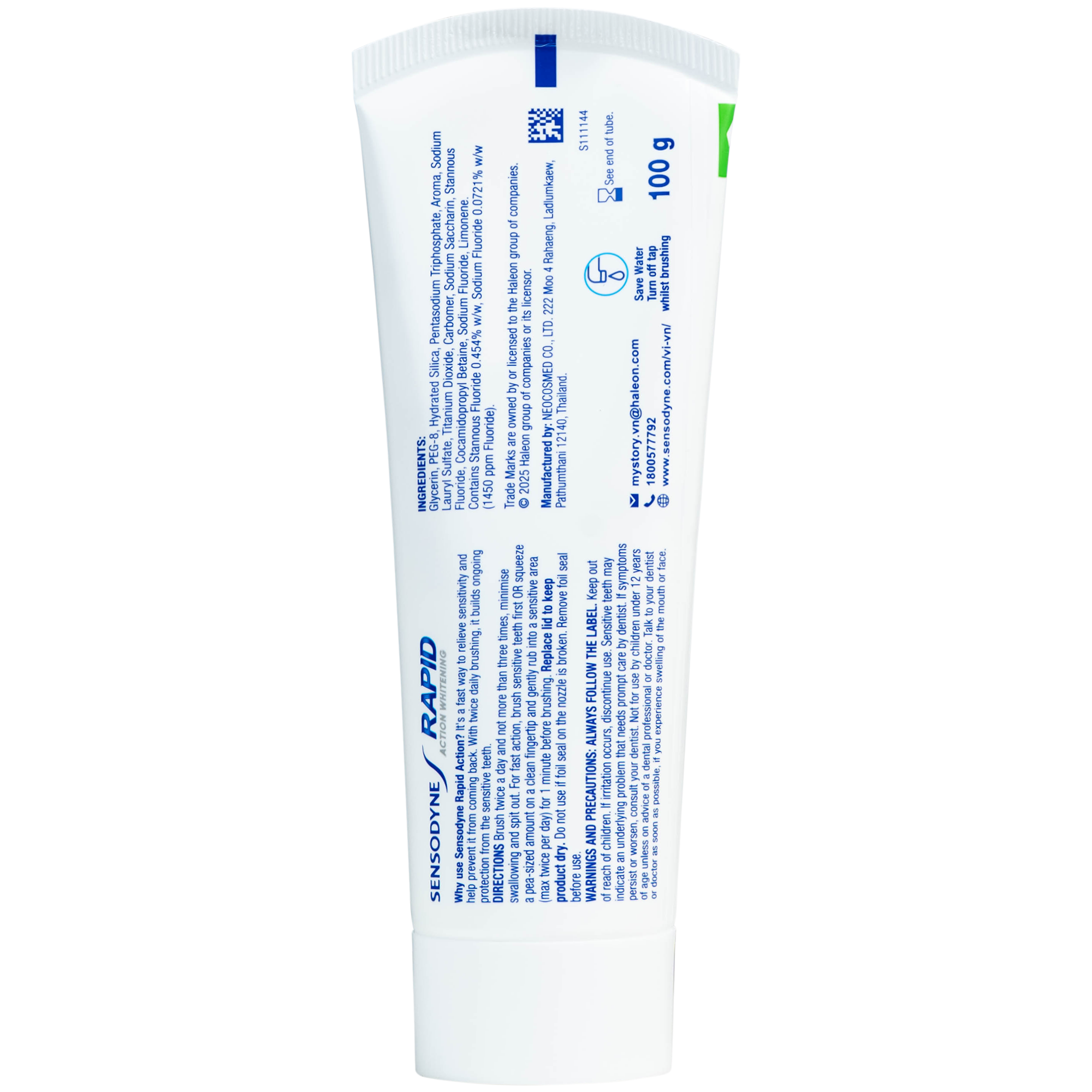 Hình ảnh Kem đánh răng Sensodyne rapid action whitening giúp giảm ê buốt nhanh và làm trắng răng (100g)