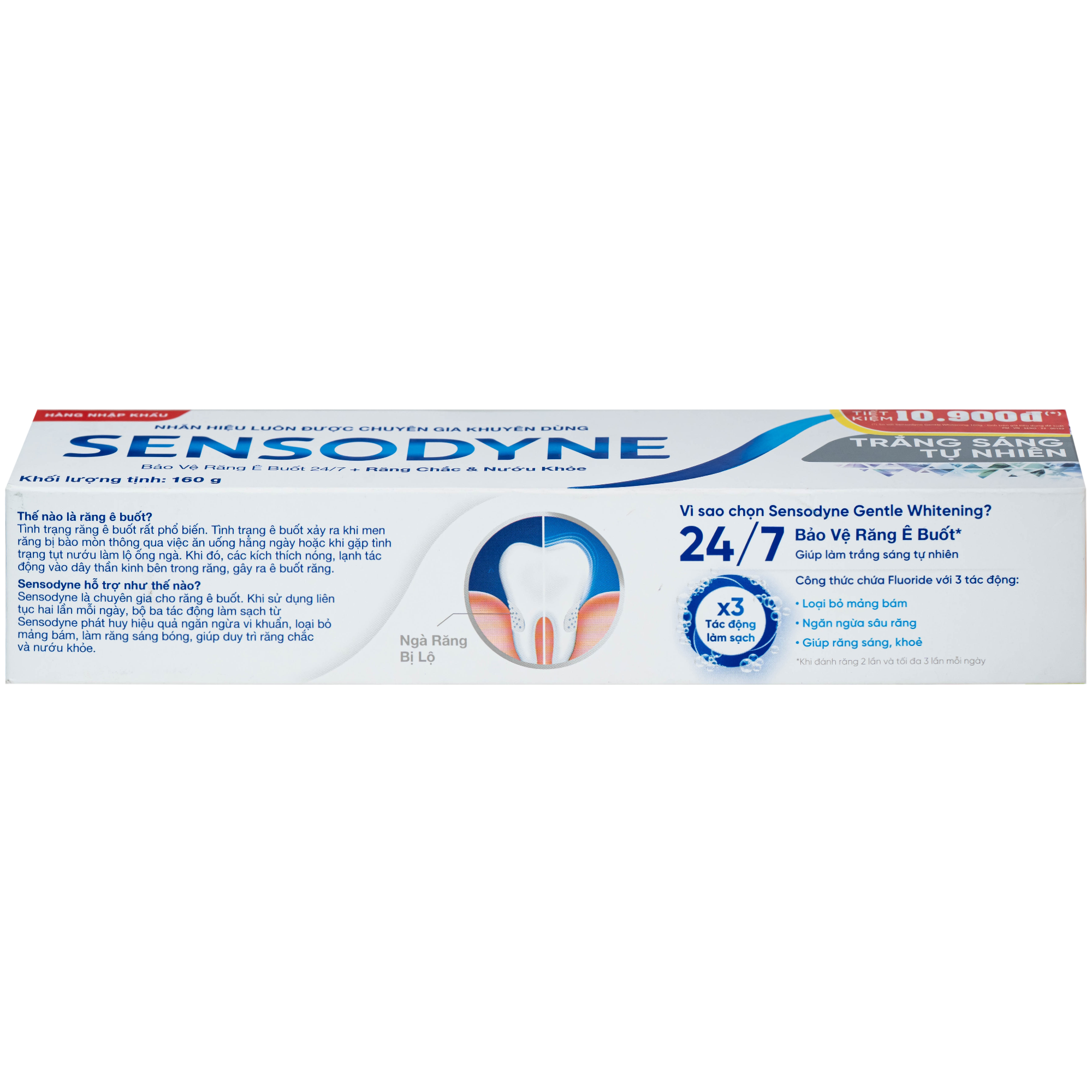 Hình ảnh Kem đánh răng Sensodyne gentle whitening làm trắng răng (160g)