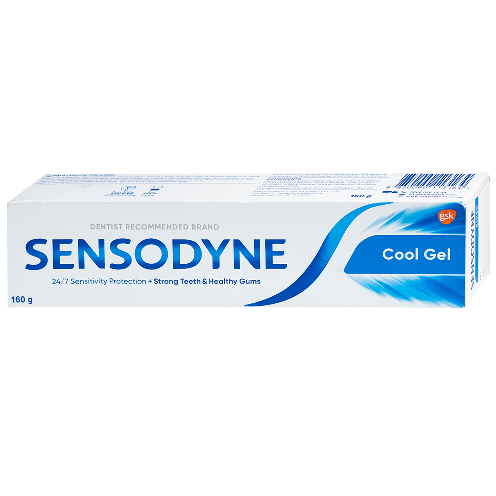 Hình ảnh Kem đánh răng Sensodyne cool gel mát lạnh, bảo vệ răng ê buốt (160g)