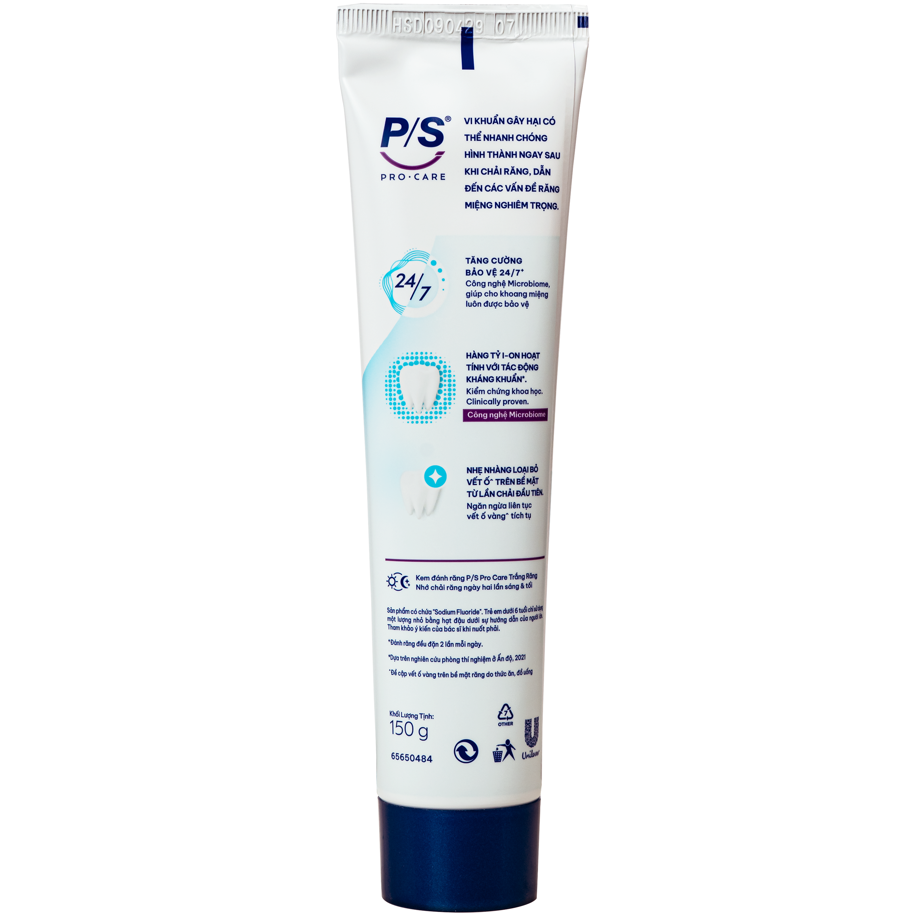 Hình ảnh Kem đánh răng P/s tăng cường bảo vệ 247 trắng răng (150g)