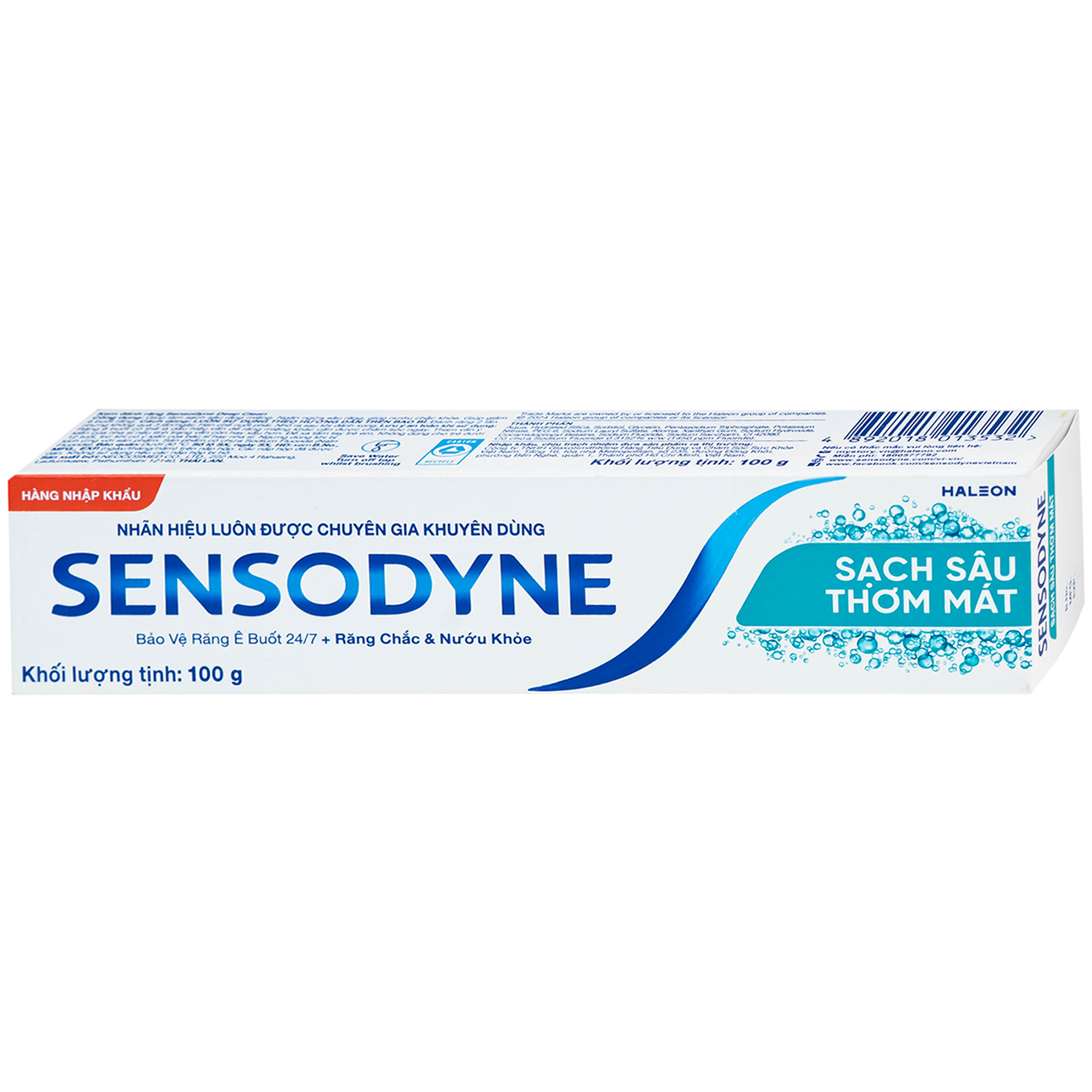 Hình ảnh Kem đánh răng Sensodyne deep clean sạch sâu thơm mát (100g)