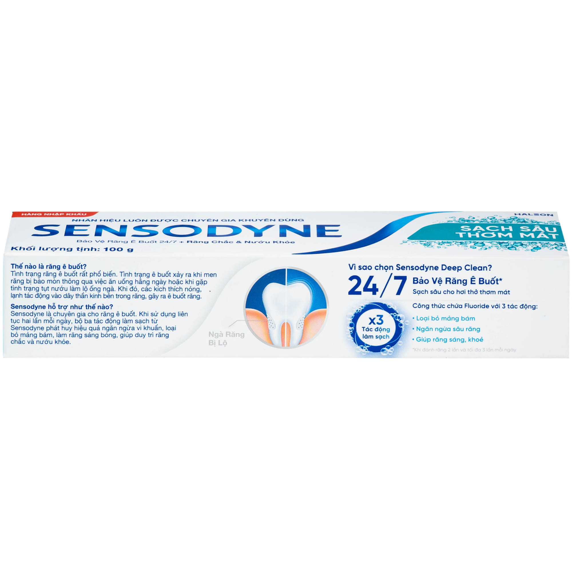 Hình ảnh Kem đánh răng Sensodyne deep clean sạch sâu thơm mát (100g)