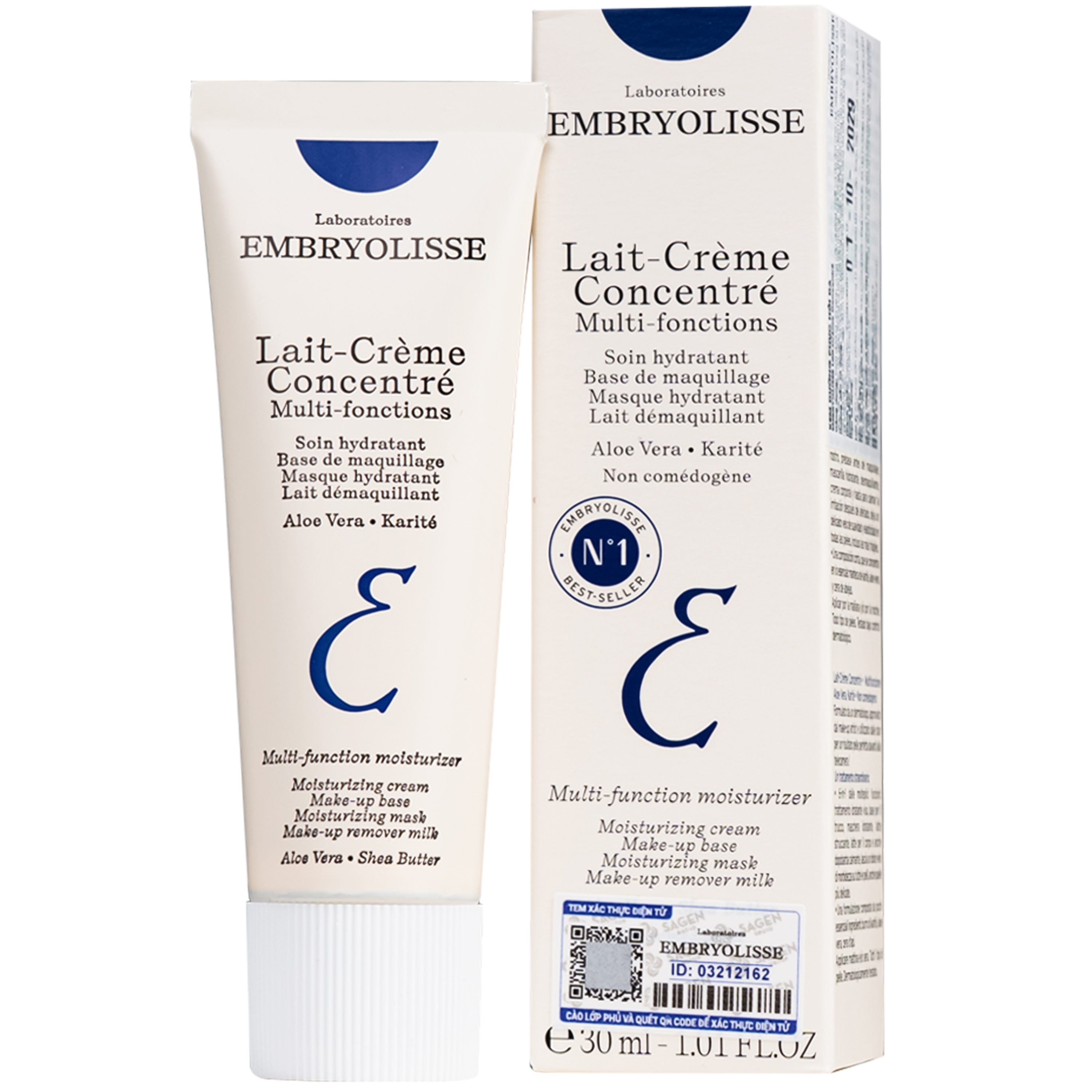 Hình ảnh Kem dưỡng ẩm phục hồi da Embryolisse Lait-Crème Concentré hộp (30ml)