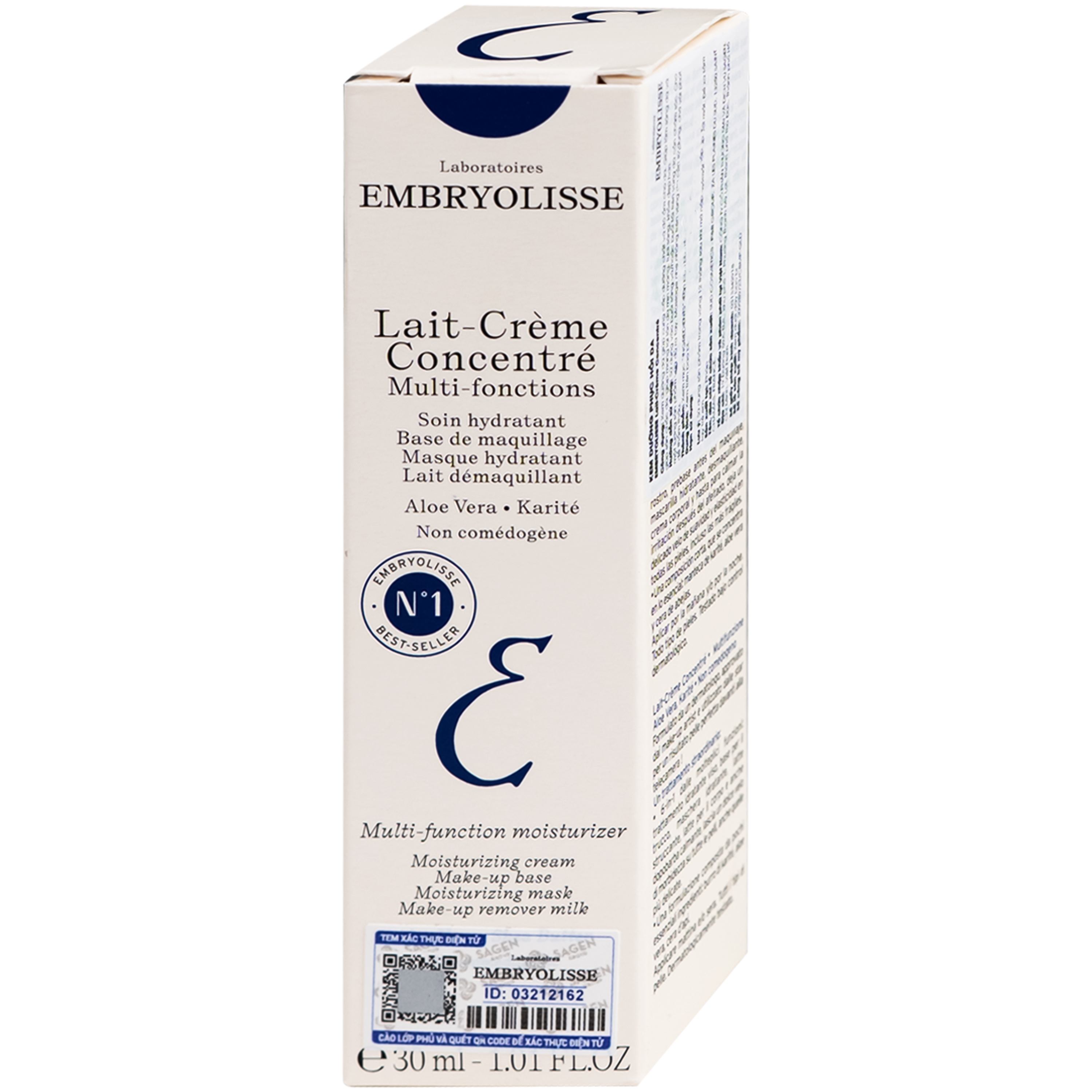 Hình ảnh Kem dưỡng ẩm phục hồi da Embryolisse Lait-Crème Concentré hộp (30ml)