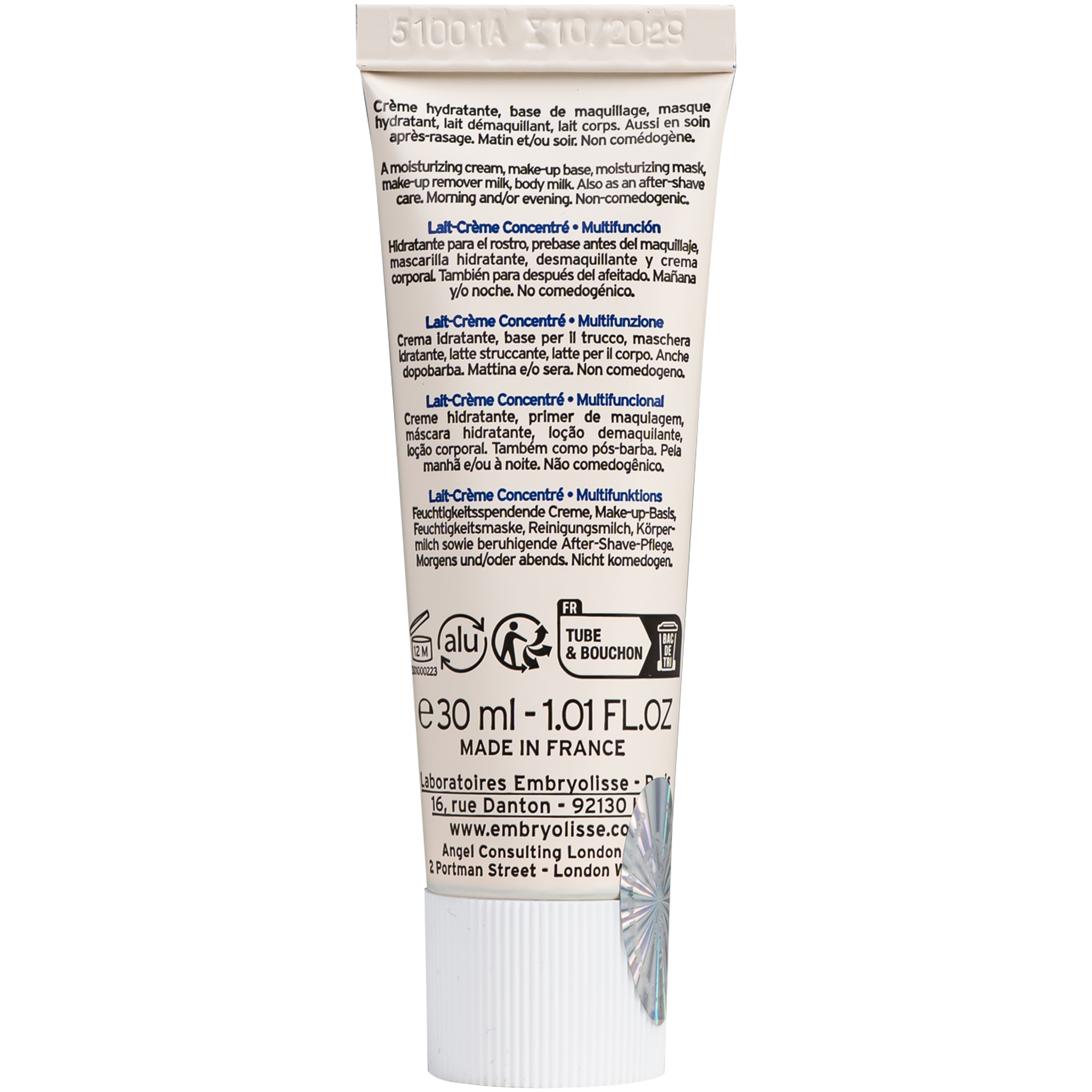 Hình ảnh Kem dưỡng ẩm phục hồi da Embryolisse Lait-Crème Concentré hộp (30ml)
