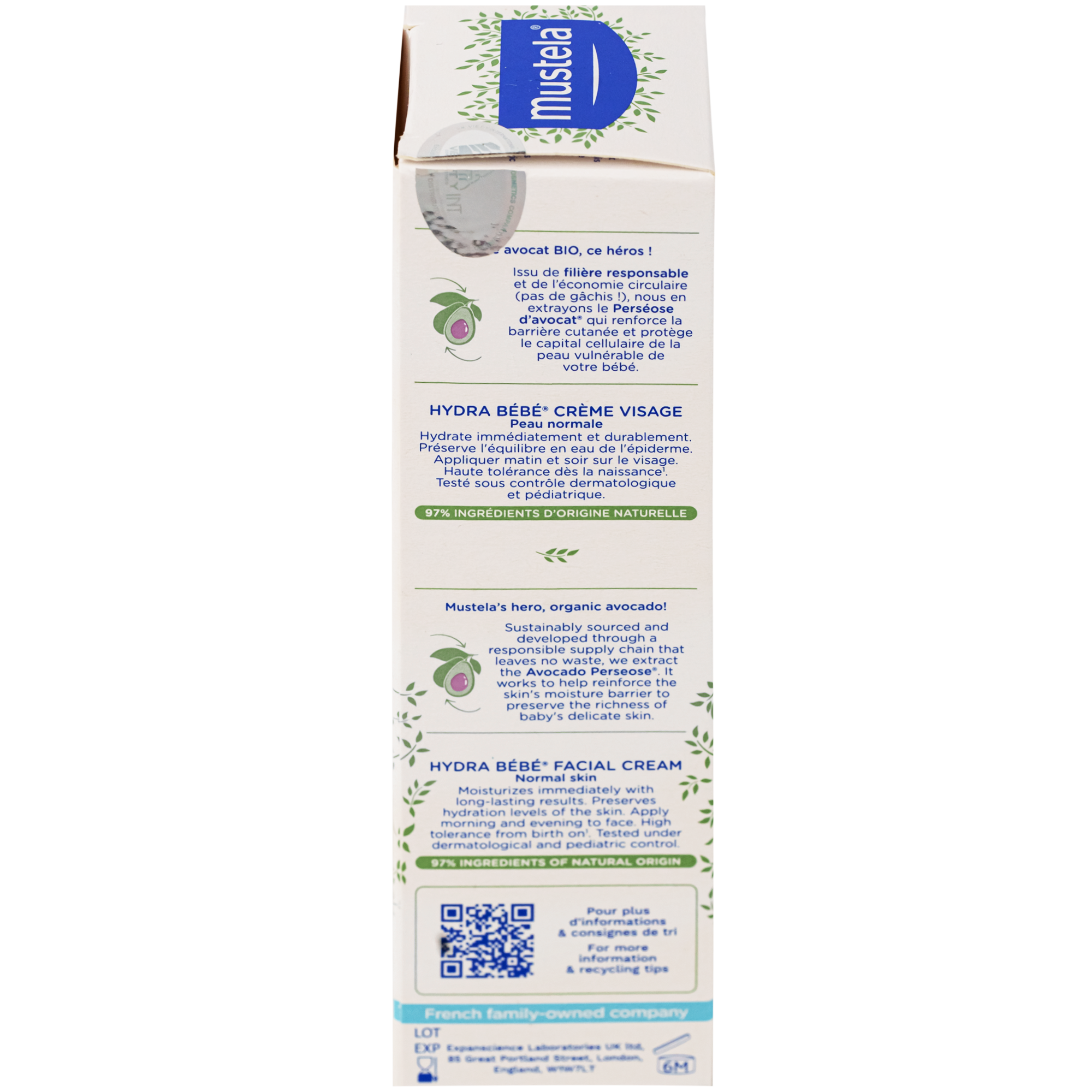 Hình ảnh Kem dưỡng da mặt cho bé Mustela Hydra Bebe Facial Cream (40ml)