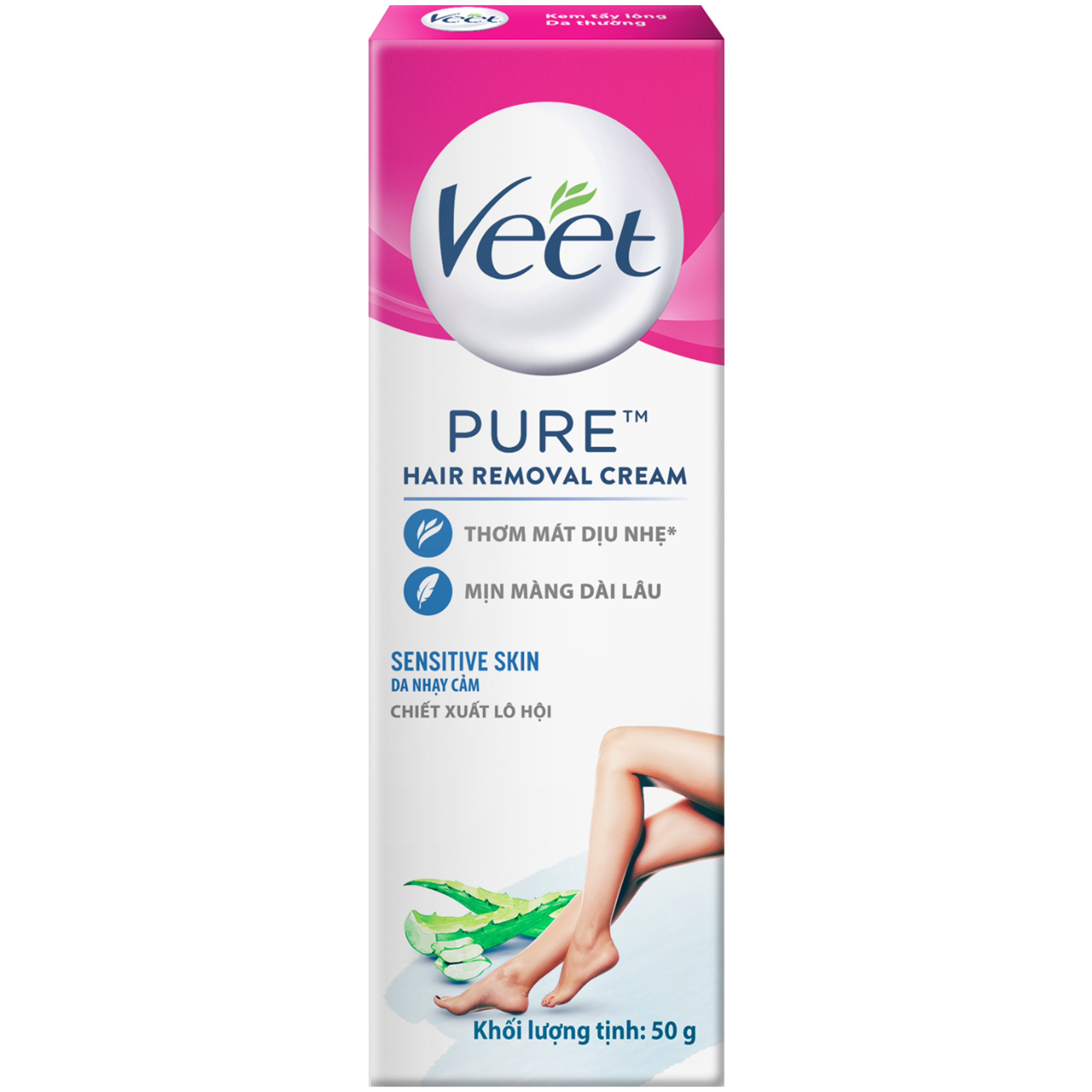Hình ảnh Kem tẩy lông Veet Silk & Fresh Aloe Vera & Vitamin E cho da nhạy cảm (50g)