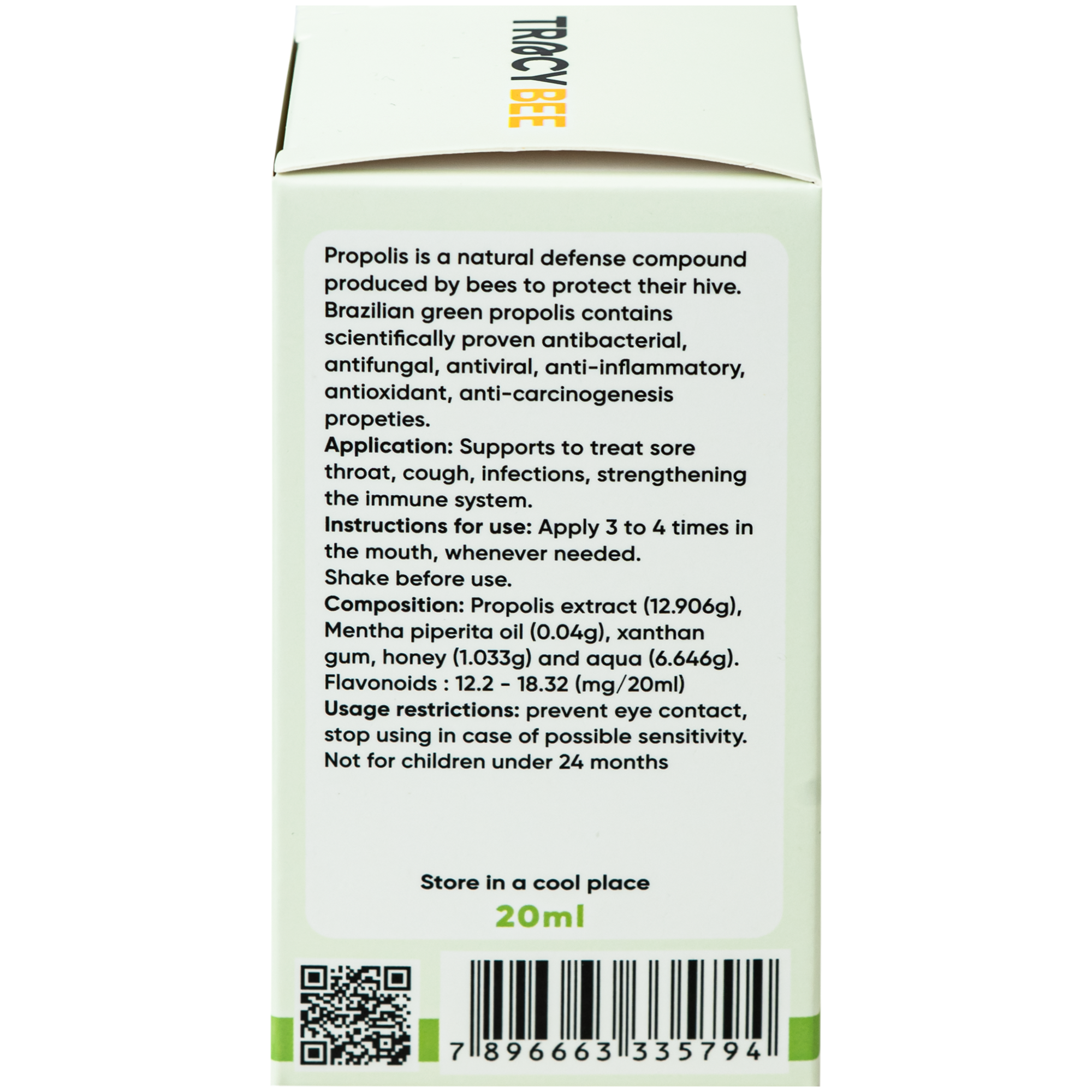 Hình ảnh Keo ong giúp giảm viêm họng Propolis Mint & Honey Tracybee (20ml)