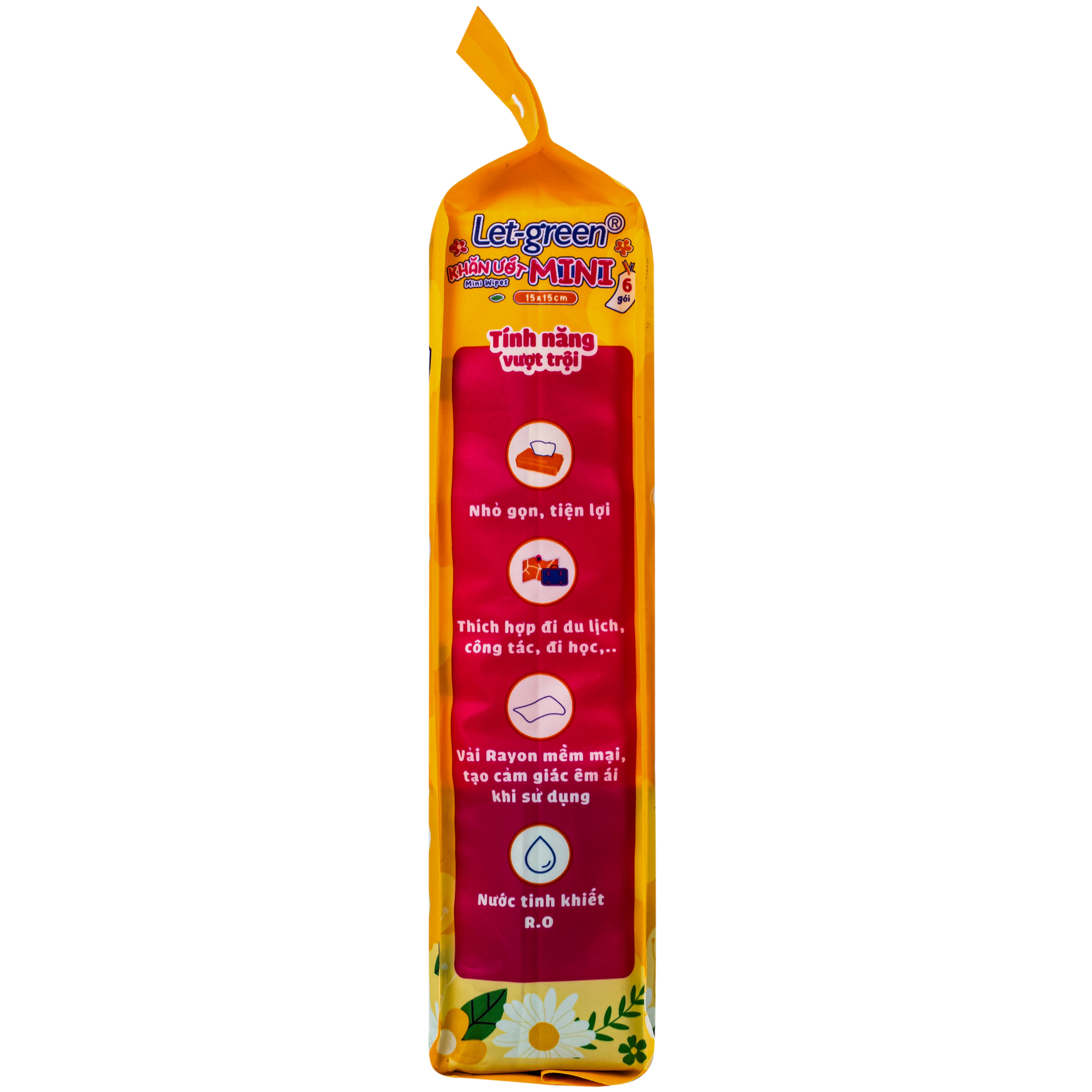 Hình ảnh Khăn giấy ướt mini wipes Let-Green (6 gói x 12 miếng)