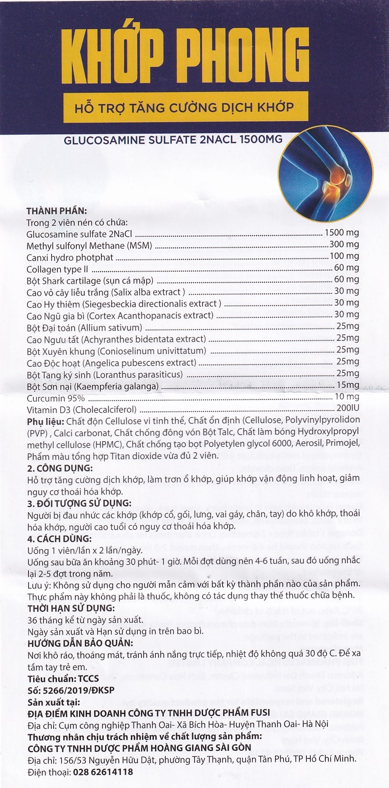 Hình ảnh Viên uống Khớp Phong hỗ trợ tăng cường dịch khớp (30 viên)