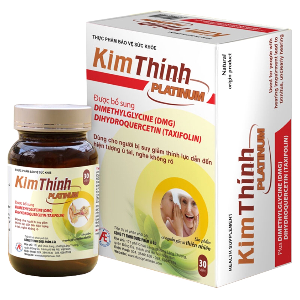 Hình ảnh Viên Uống Kim Thính Platinum Á Âu tăng cường lưu thông khí huyết, giảm nguy cơ giảm thính lực (30 viên)