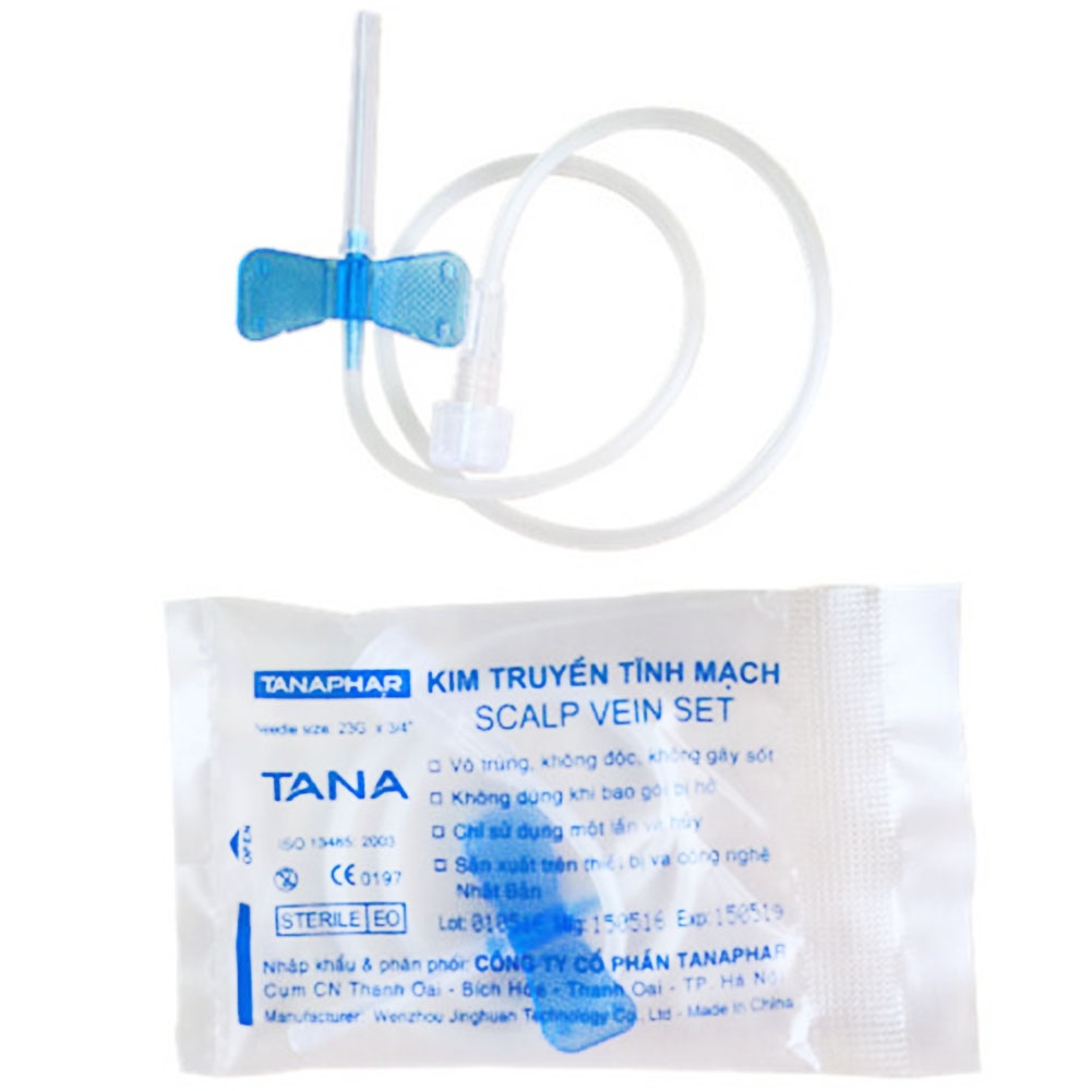 Hình ảnh Kim truyền tĩnh mạch cánh bướm Scalp Vein Set 23g Tanaphar (100 chiếc)
