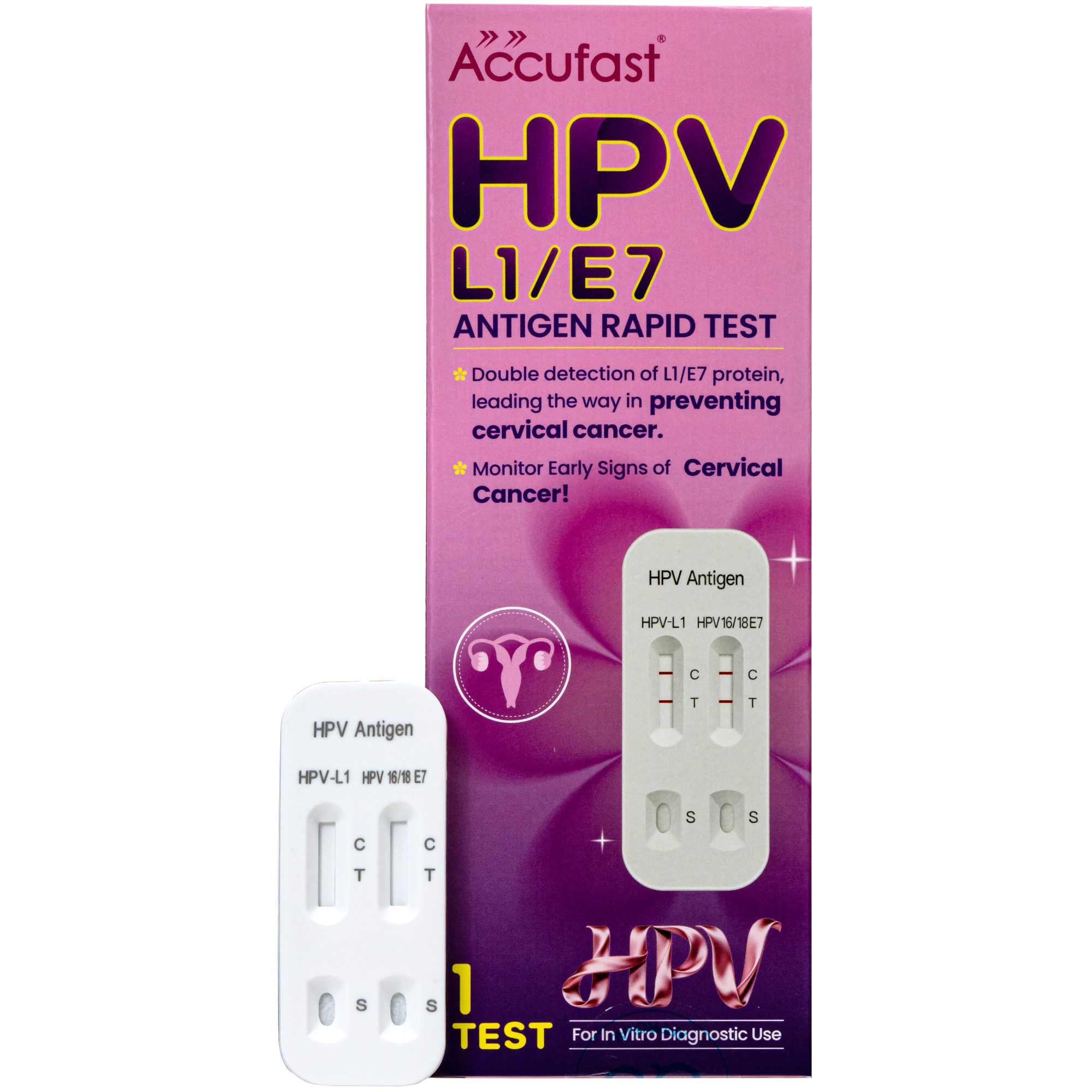 Hình ảnh Kit test HPV Accufast L1/E7 giúp phát hiện sớm nguy cơ ung thư cổ tử cung (1 kít)